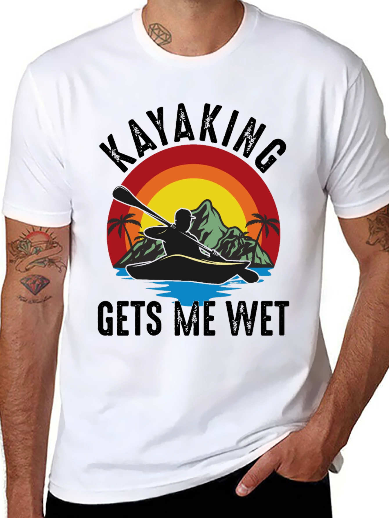 Kayaking T-Shirt - Gets Me Wet Black Tee