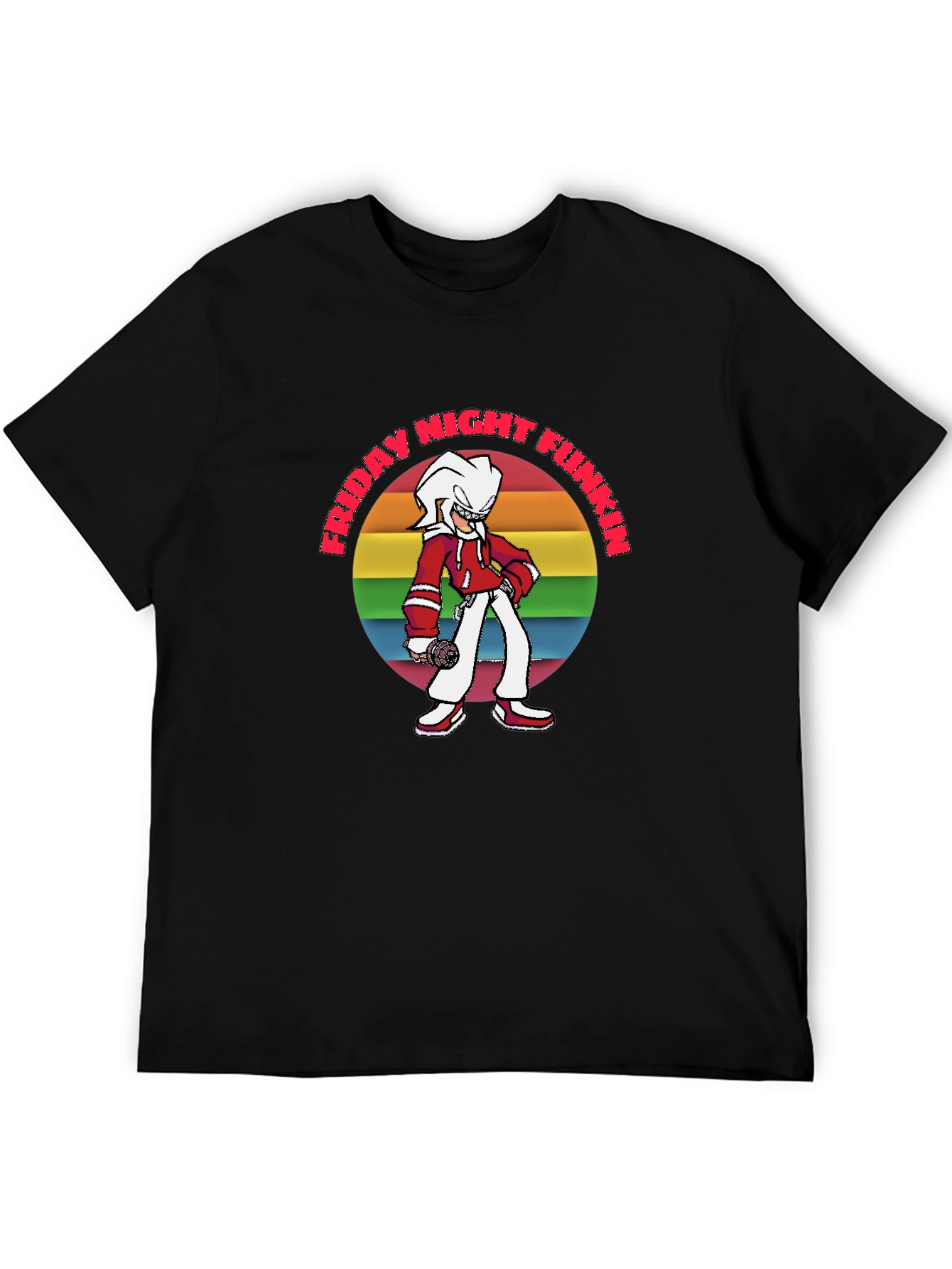 Friday Night Funkin T-Shirt: Retro Rainbow Graphic