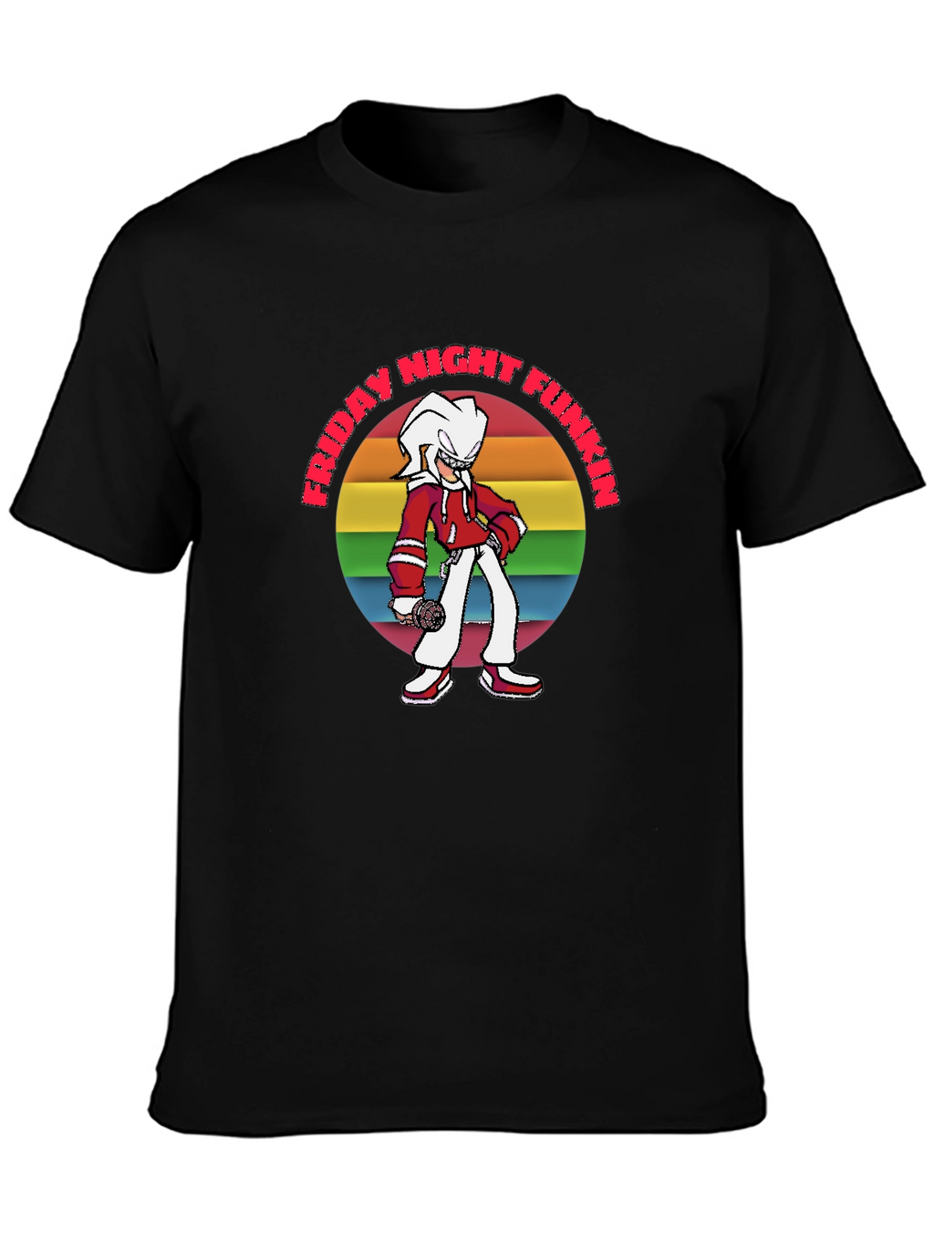 Friday Night Funkin T-Shirt: Retro Rainbow Graphic