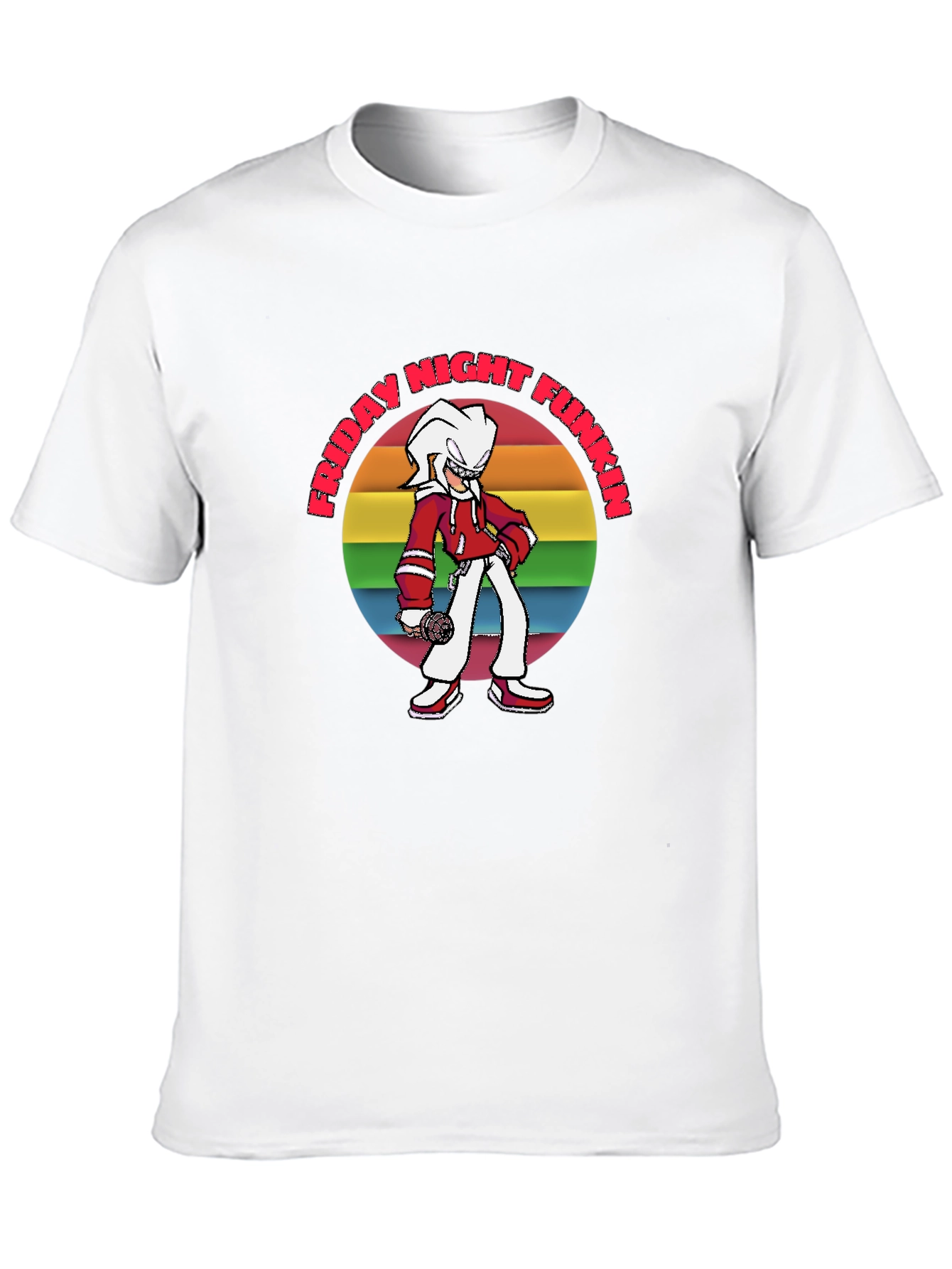 Friday Night Funkin T-Shirt: Retro Rainbow Graphic