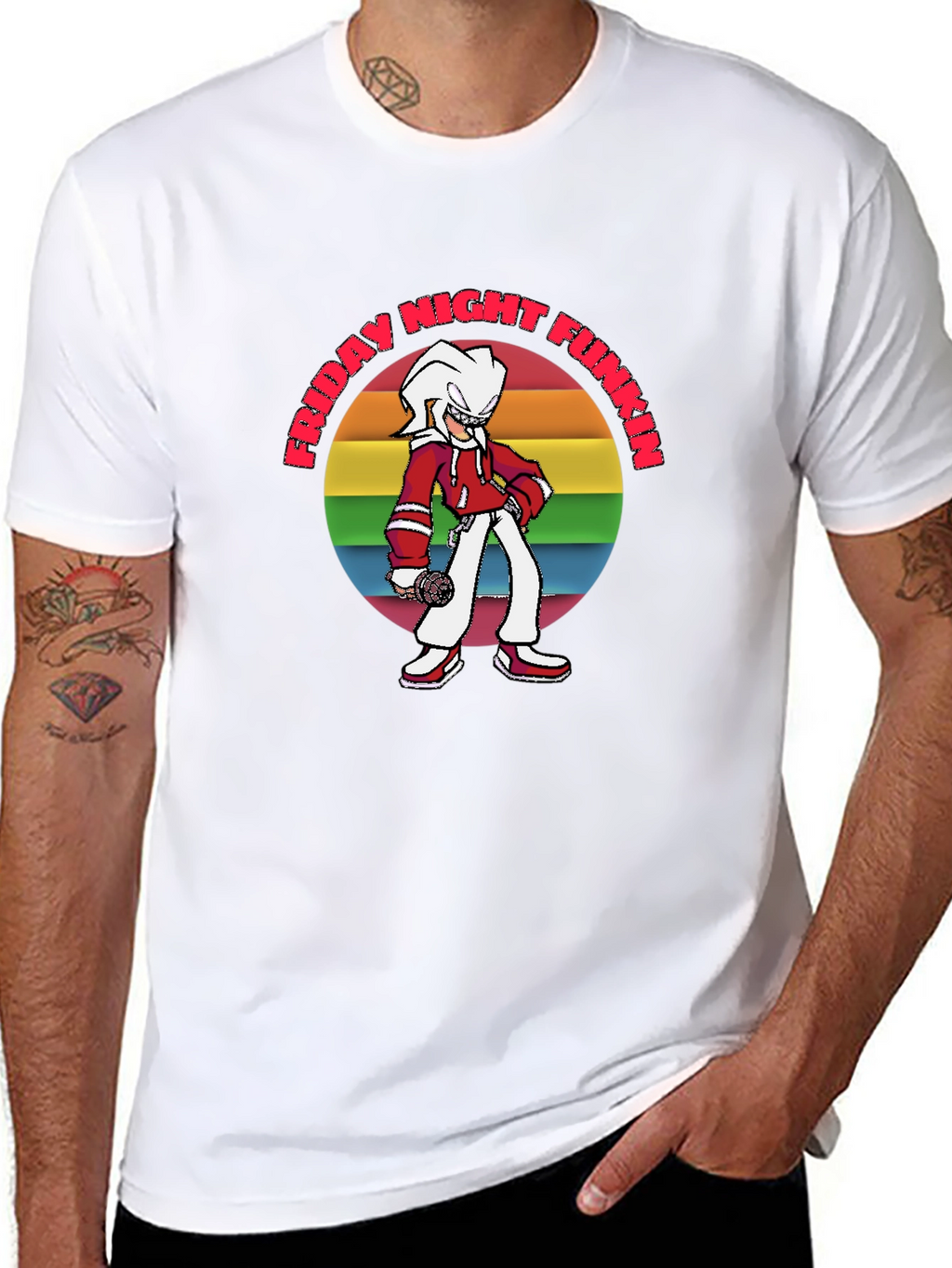 Friday Night Funkin T-Shirt: Retro Rainbow Graphic