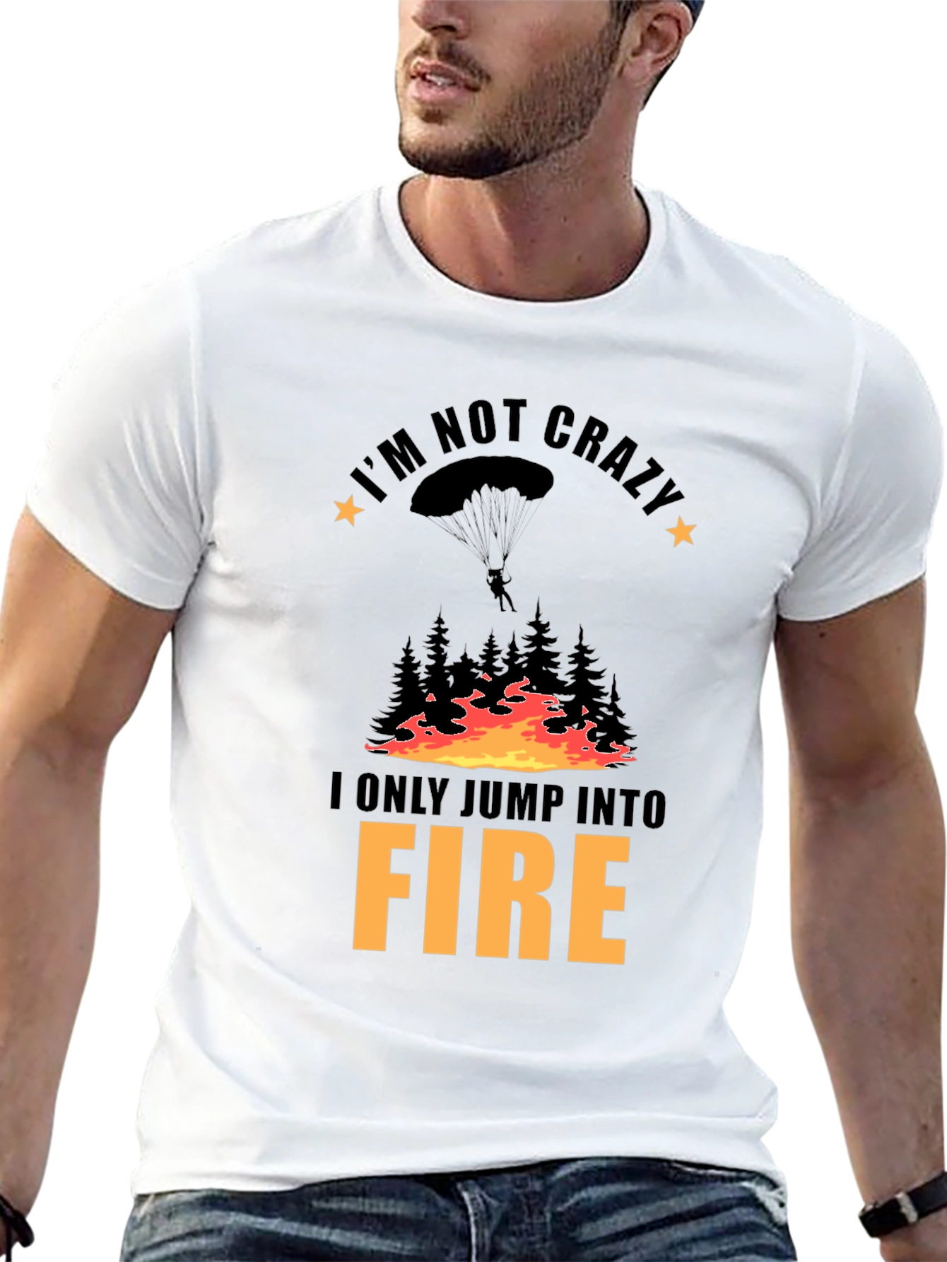 Im Not Crazy Fire Jumper Black T-Shirt