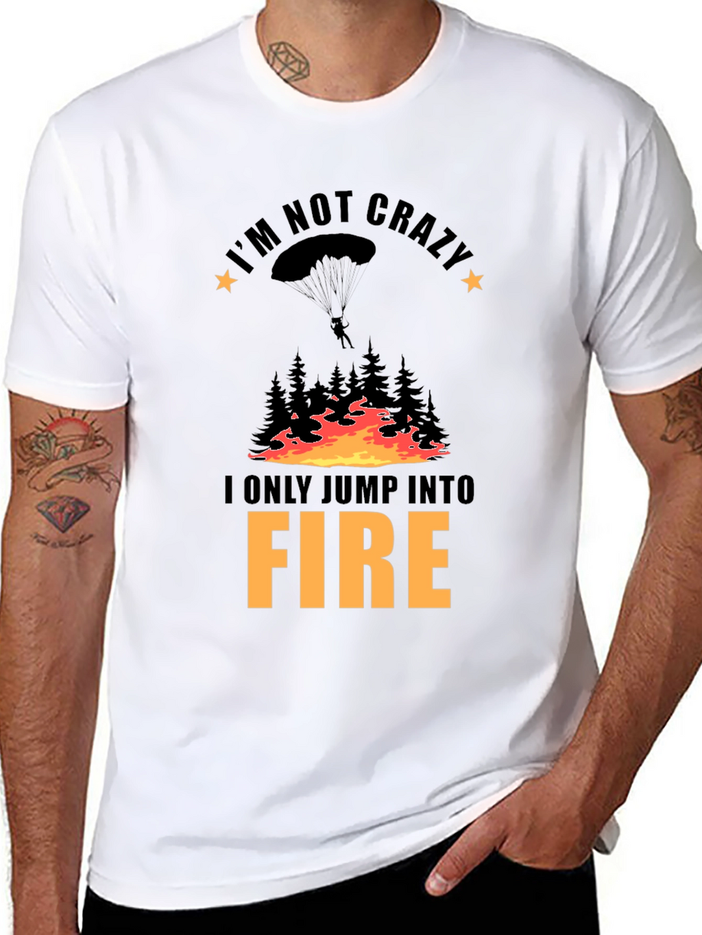 Im Not Crazy Fire Jumper Black T-Shirt
