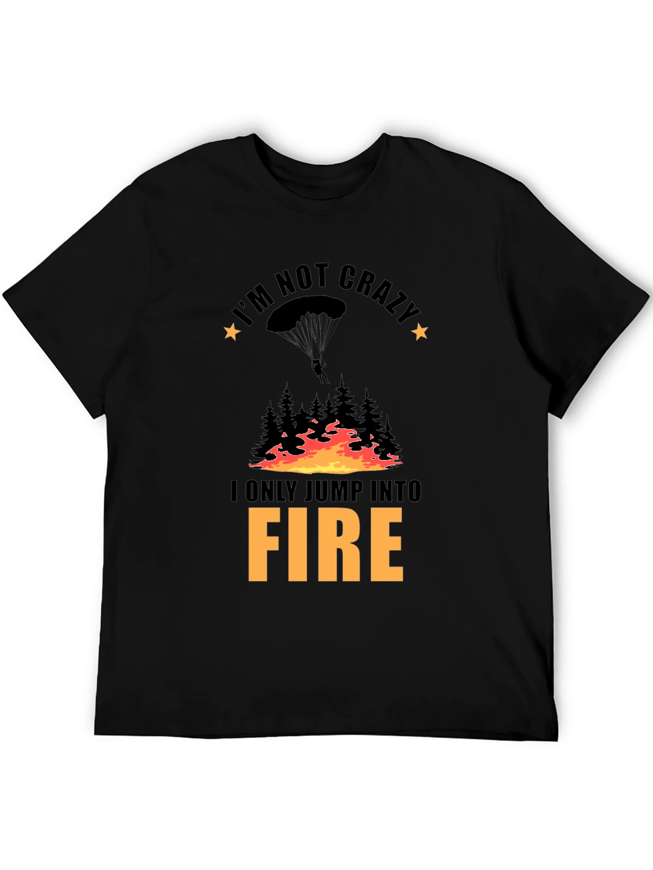 Im Not Crazy Fire Jumper Black T-Shirt