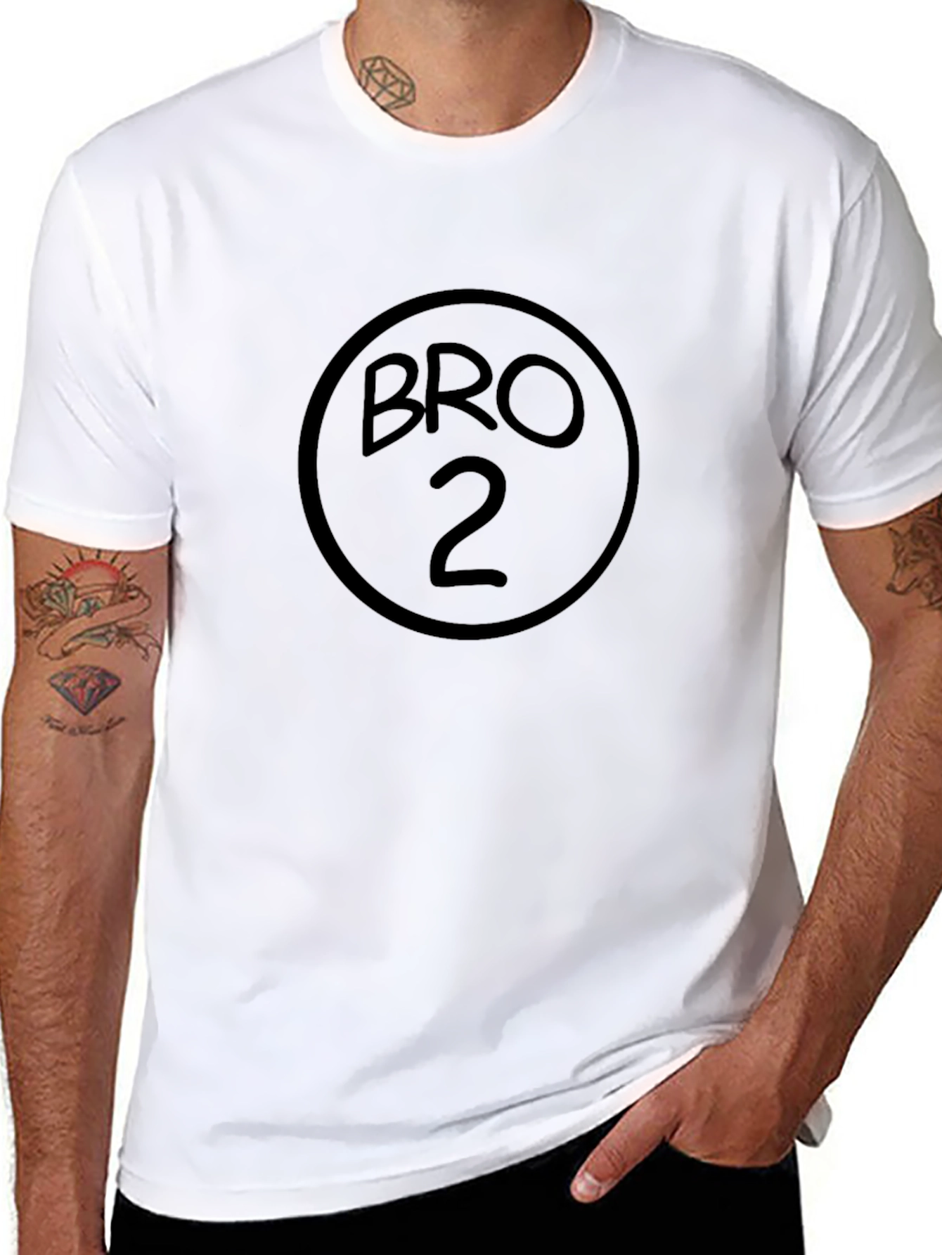 Bro 2 Black T-Shirt - Funny Sibling Apparel
