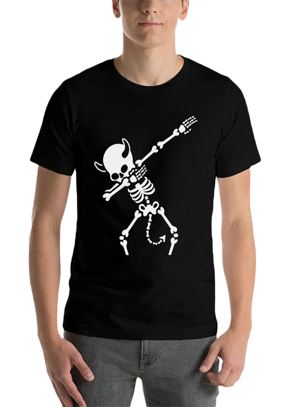 Dab Dabbing Skeleton Devil Unisex Casual T-Shirt – Clean Design For Daily Comfort