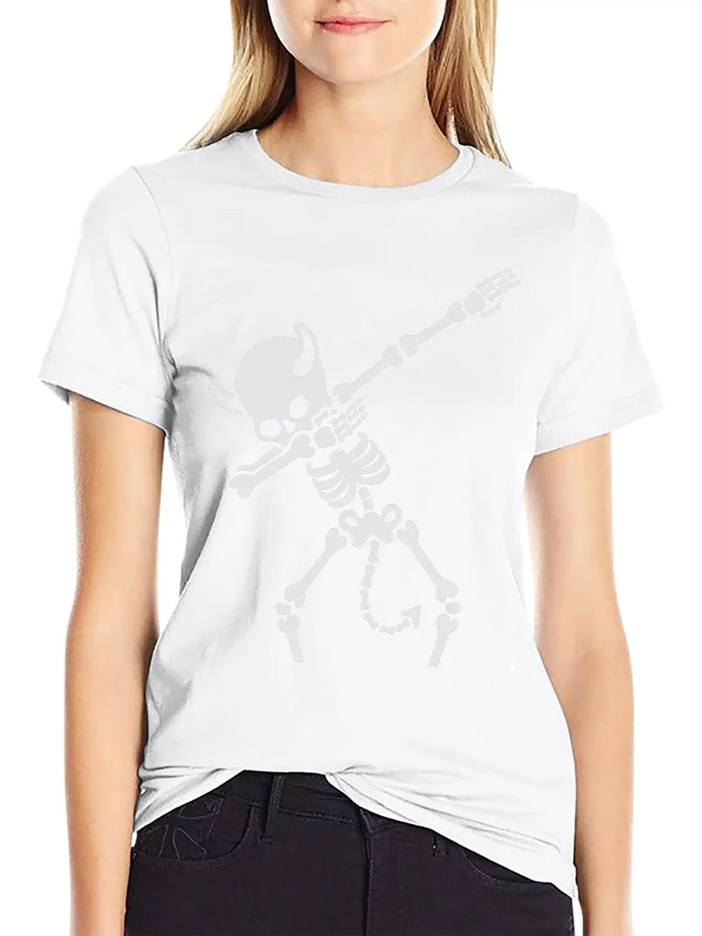 Dab Dabbing Skeleton Devil Unisex Casual T-Shirt – Clean Design For Daily Comfort