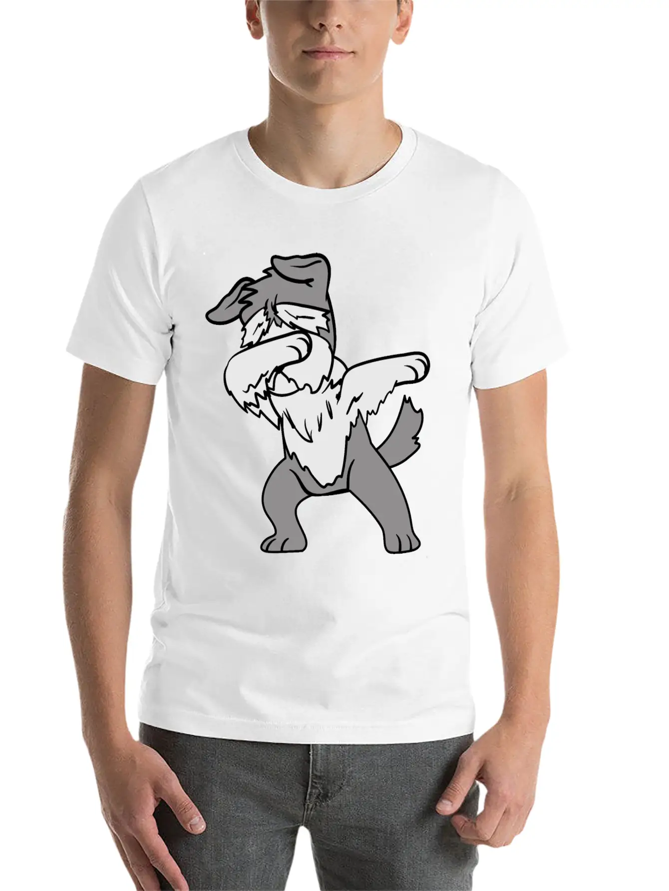 Dabbing Dab Dancing Pets Dogs Schnauzer Relaxed Everyday Tee – Lightweight And Durable Cotton