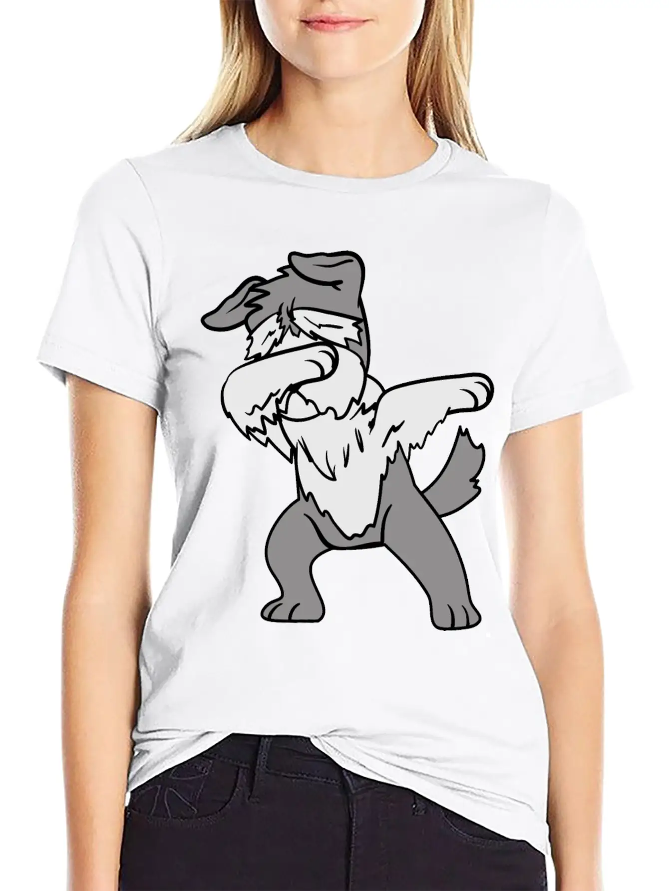 Dabbing Dab Dancing Pets Dogs Schnauzer Relaxed Everyday Tee – Lightweight And Durable Cotton