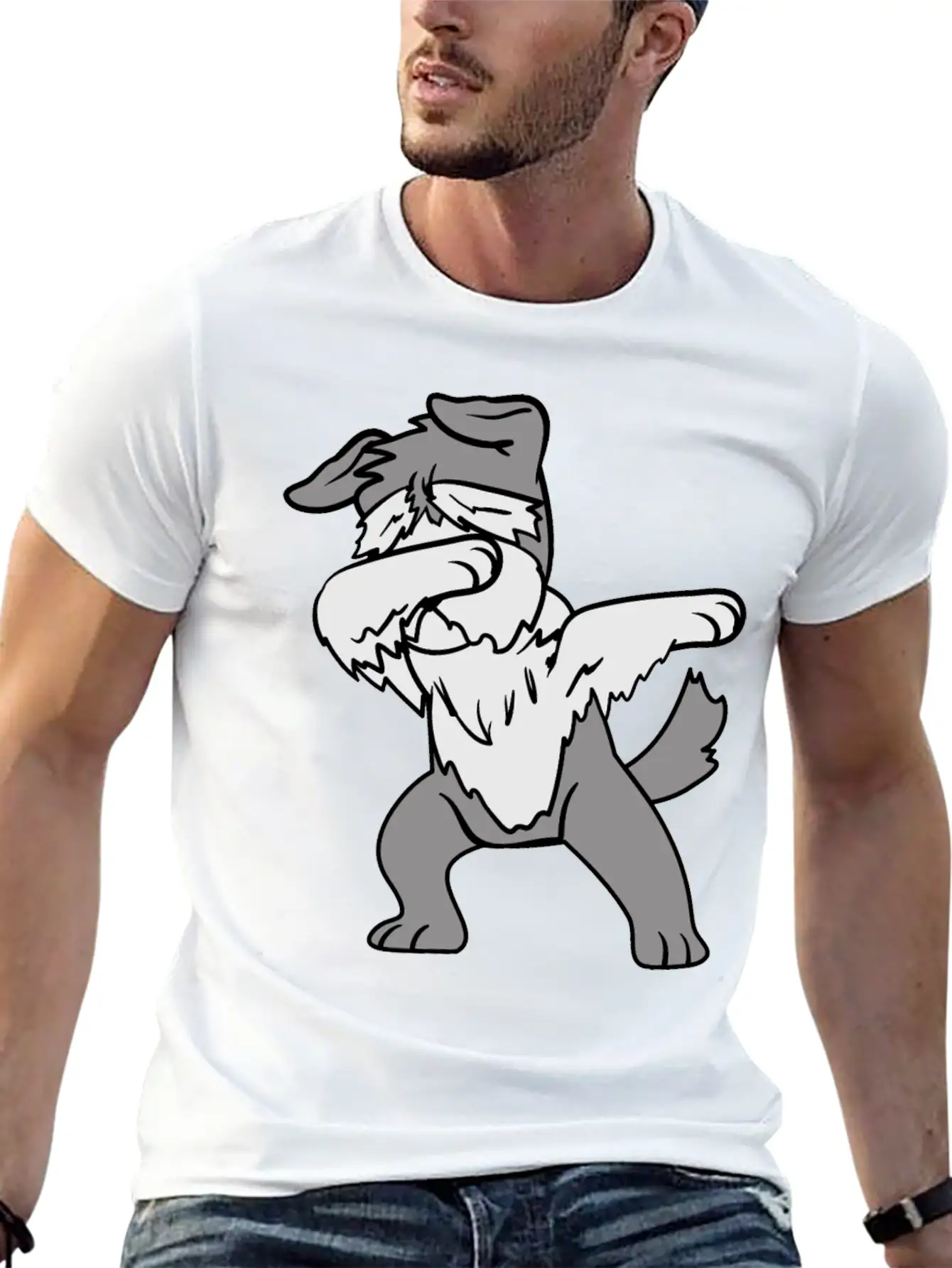 Dabbing Dab Dancing Pets Dogs Schnauzer Relaxed Everyday Tee – Lightweight And Durable Cotton