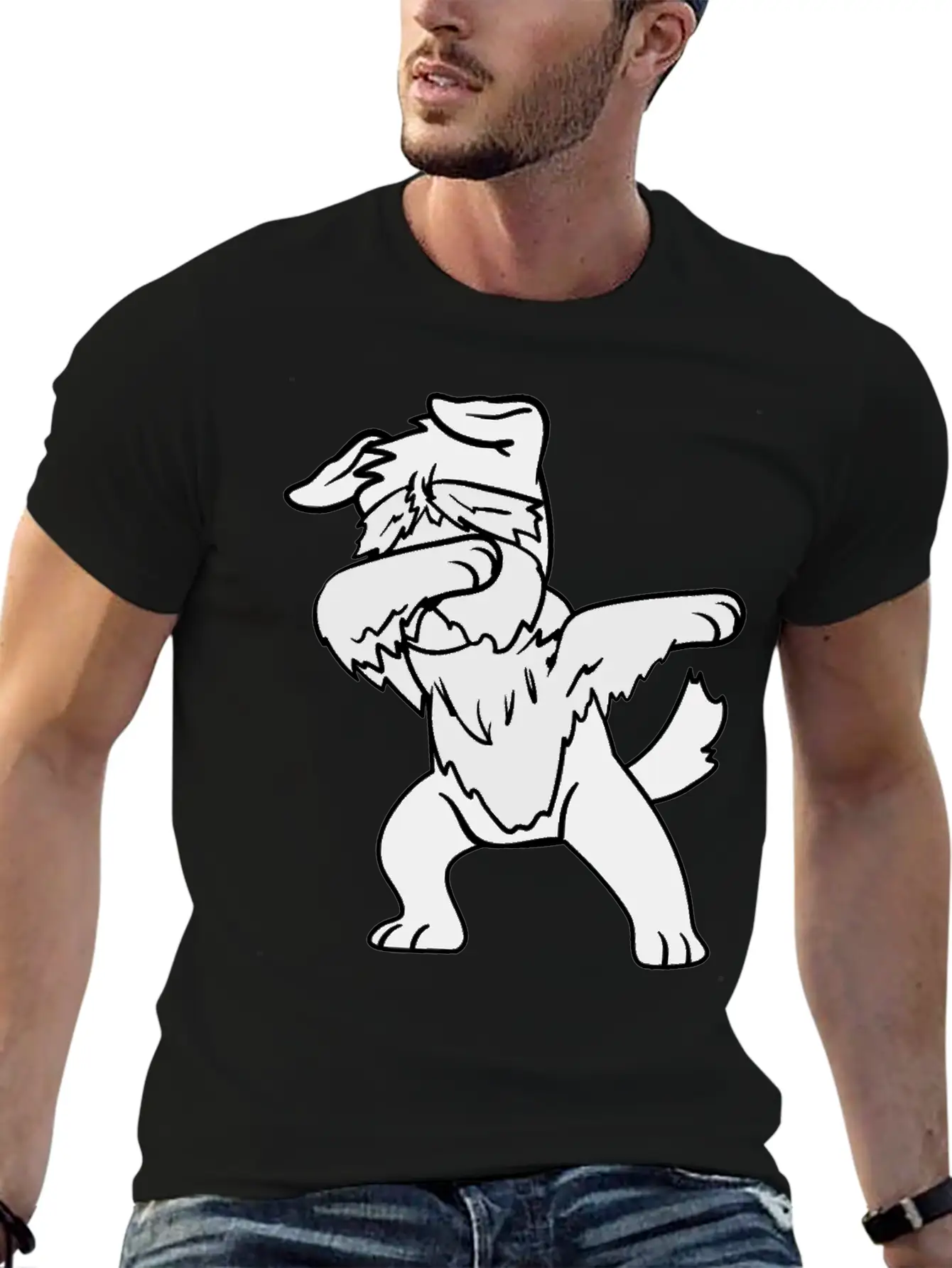 Dabbing Dab Dancing Pets Dogs Schnauzer Relaxed Everyday Tee – Lightweight And Durable Cotton