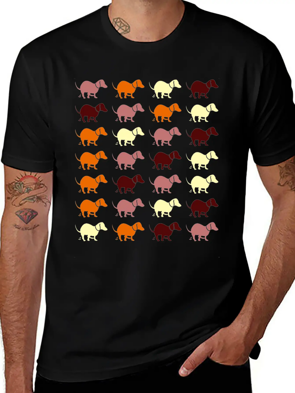 Dachshund Dog Pooping Dogs Breathable Graphic T-Shirt – Perfect For Casual Days