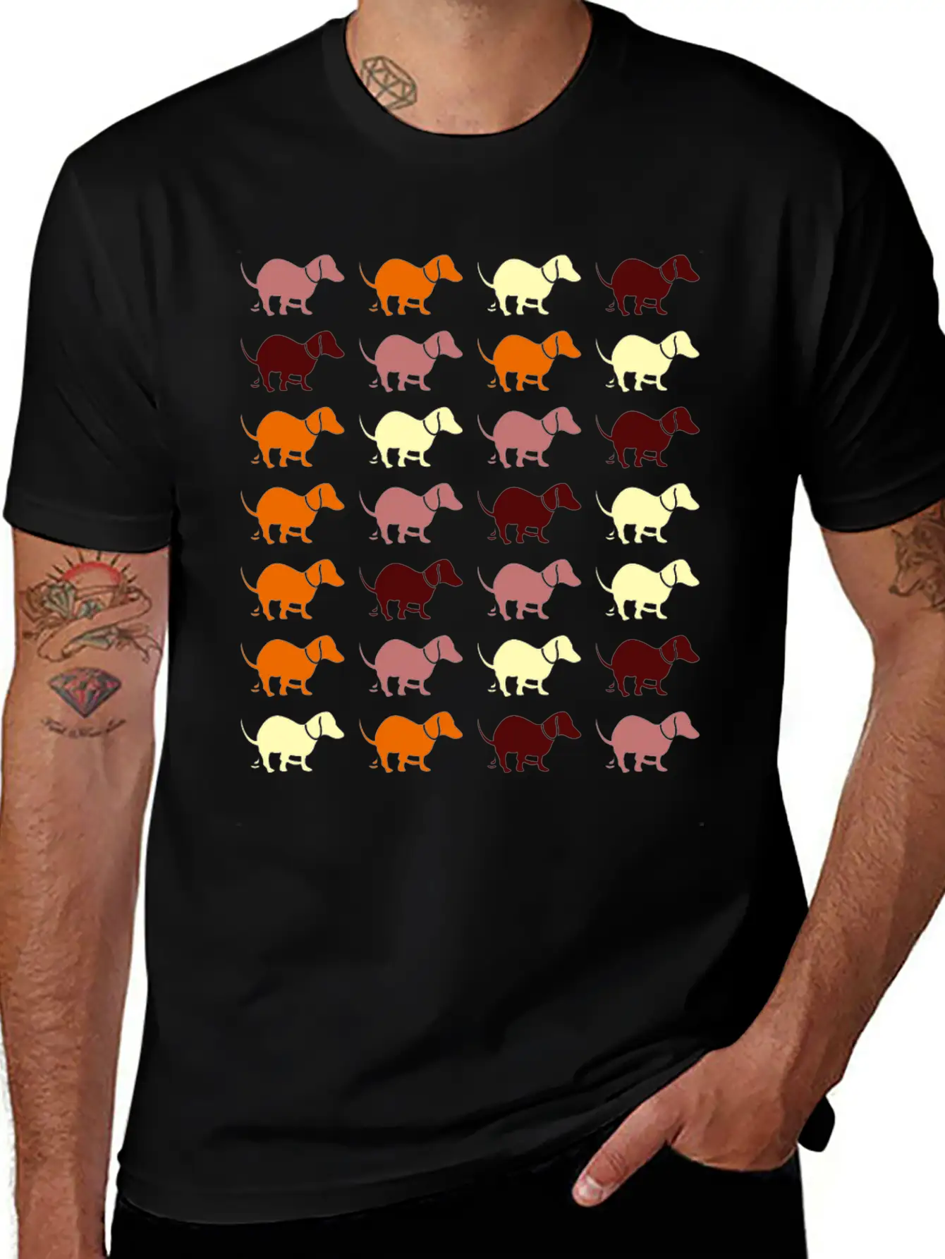 Dachshund Dog Pooping Dogs Breathable Graphic T-Shirt – Perfect For Casual Days