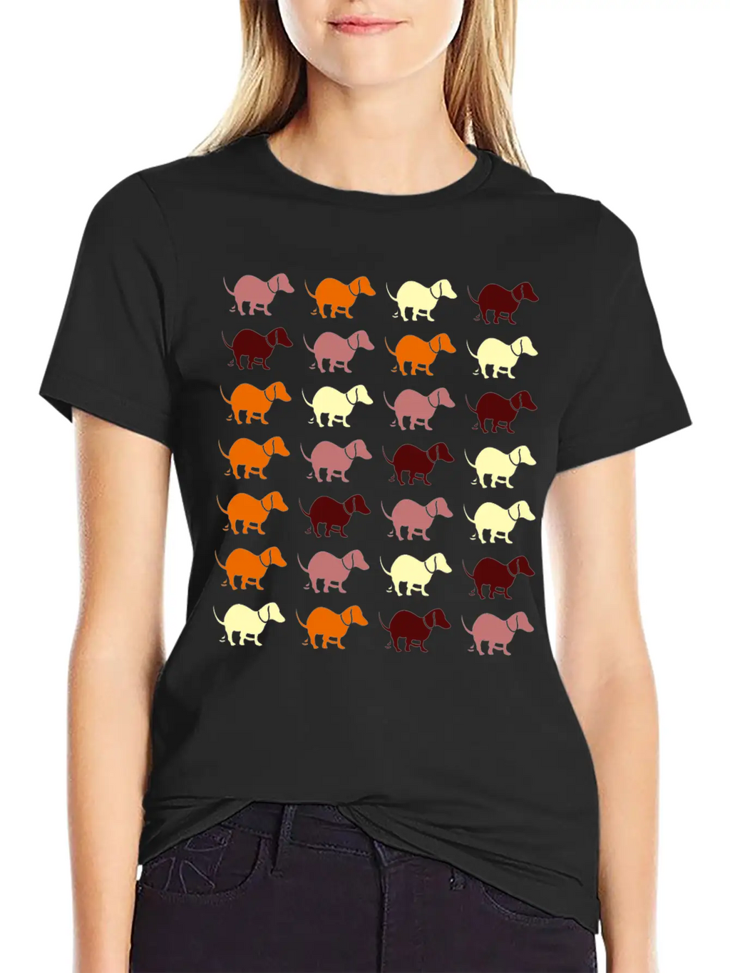 Dachshund Dog Pooping Dogs Breathable Graphic T-Shirt – Perfect For Casual Days