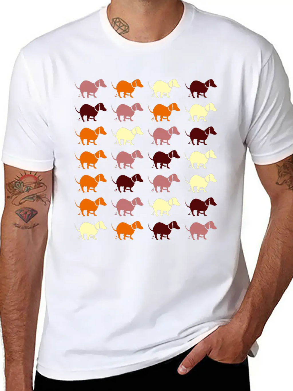 Dachshund Dog Pooping Dogs Breathable Graphic T-Shirt – Perfect For Casual Days