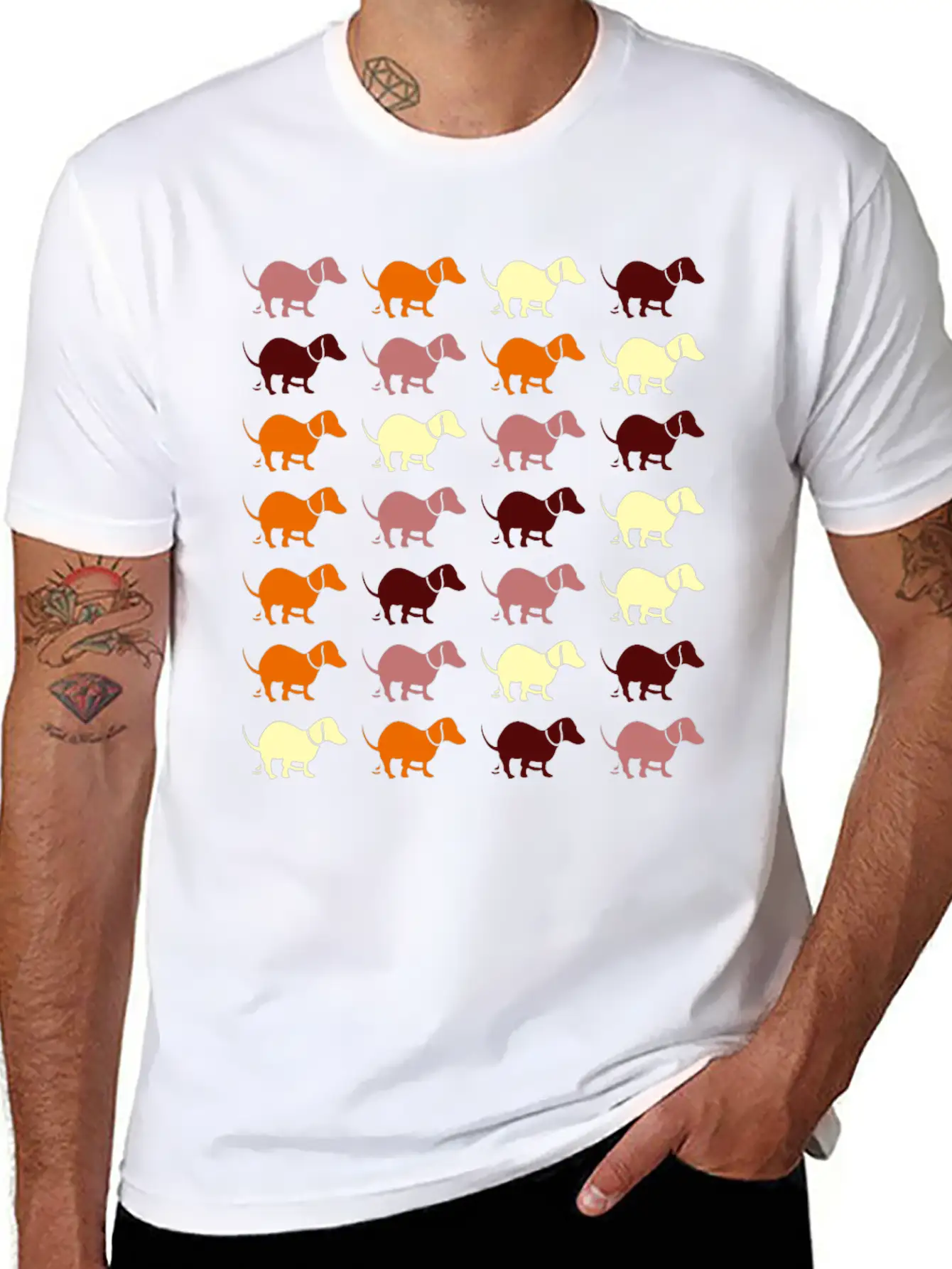 Dachshund Dog Pooping Dogs Breathable Graphic T-Shirt – Perfect For Casual Days