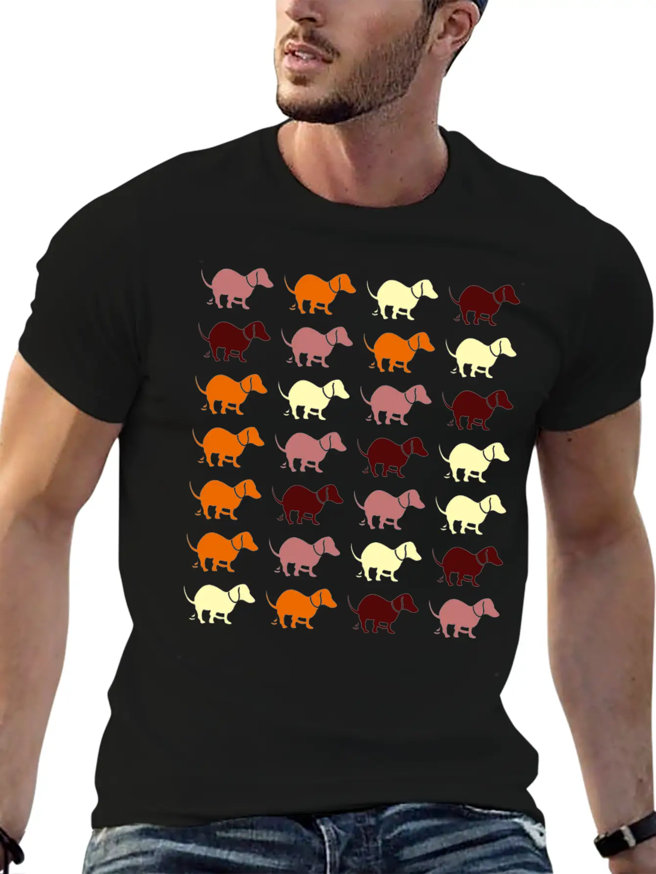 Dachshund Dog Pooping Dogs Breathable Graphic T-Shirt – Perfect For Casual Days