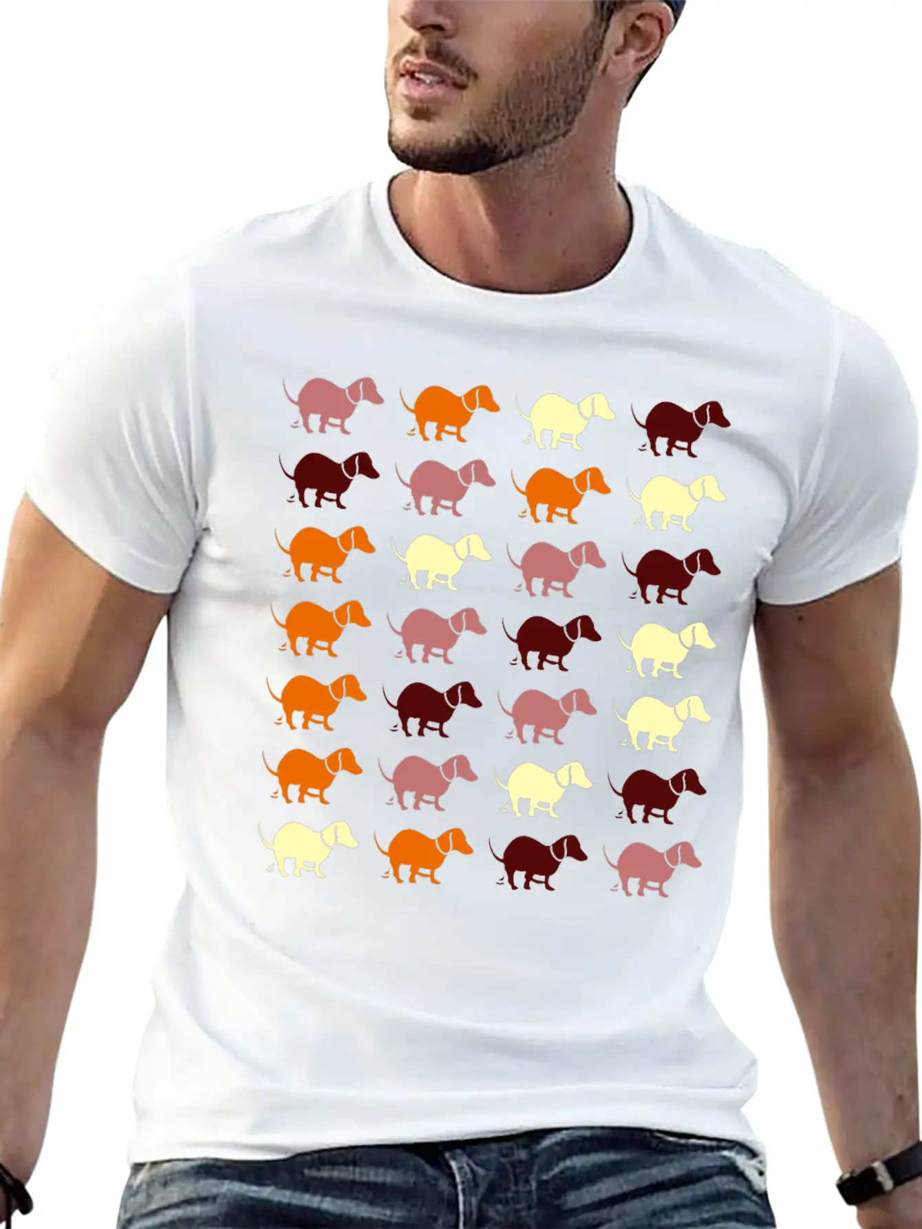 Dachshund Dog Pooping Dogs Breathable Graphic T-Shirt – Perfect For Casual Days