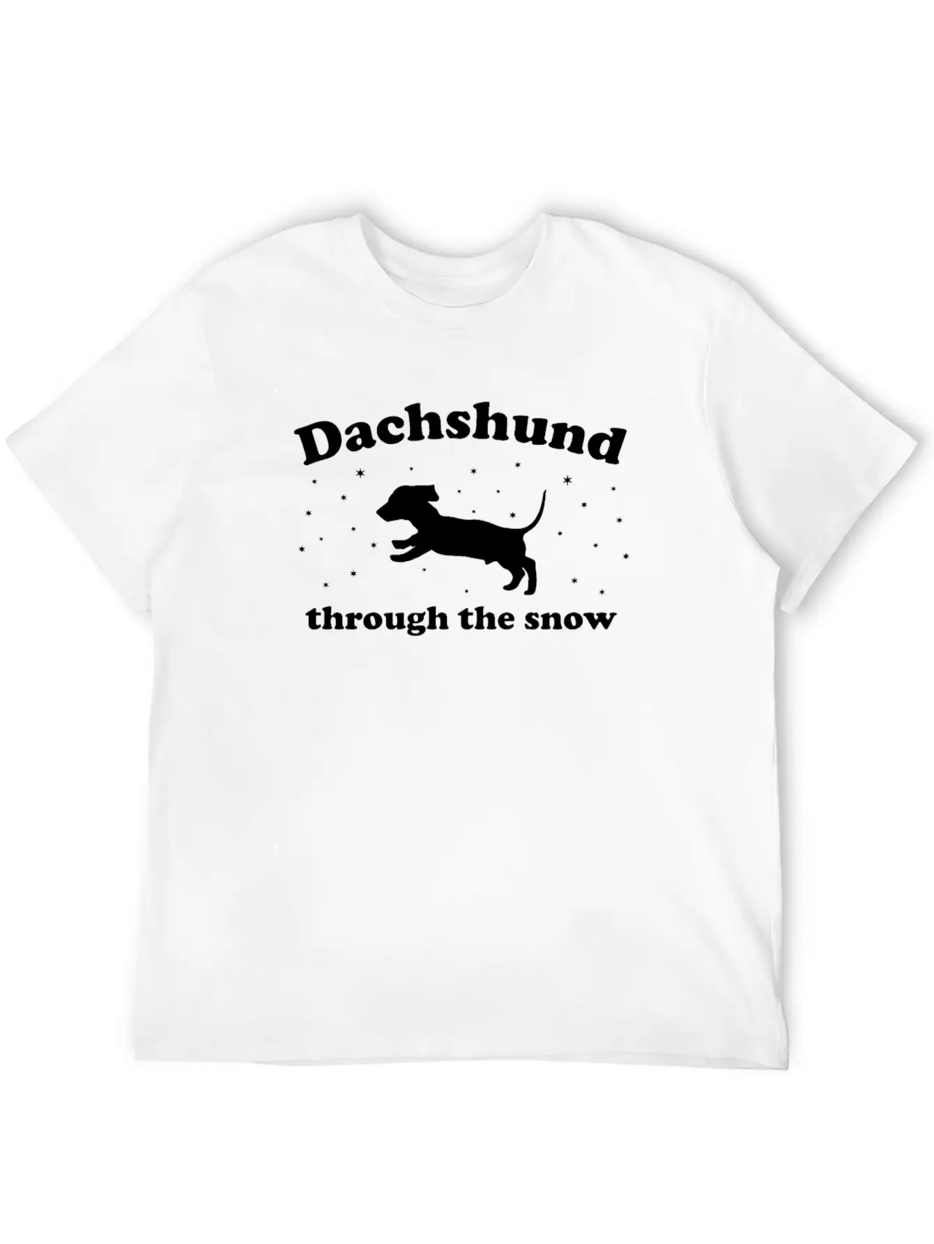 Dachshund Through The Snow Xmas Breathable Graphic T-Shirt – Perfect For Casual Days