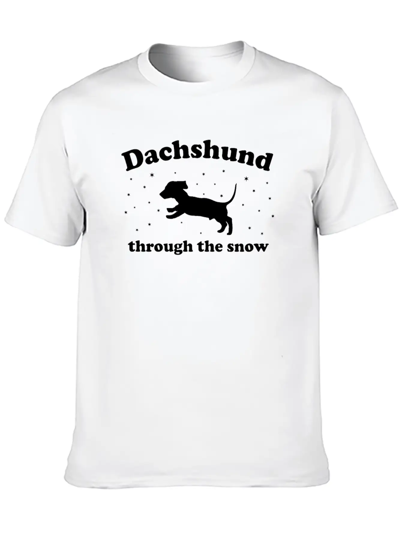 Dachshund Through The Snow Xmas Breathable Graphic T-Shirt – Perfect For Casual Days
