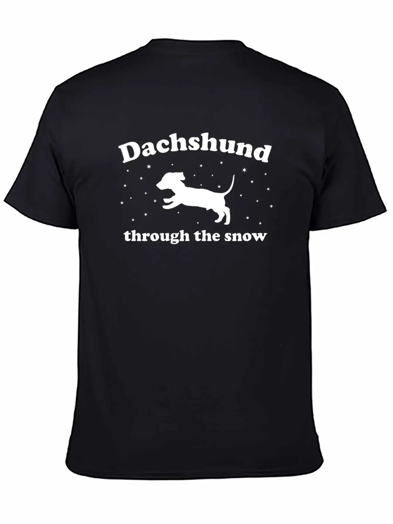 Dachshund Through The Snow Xmas Breathable Graphic T-Shirt – Perfect For Casual Days