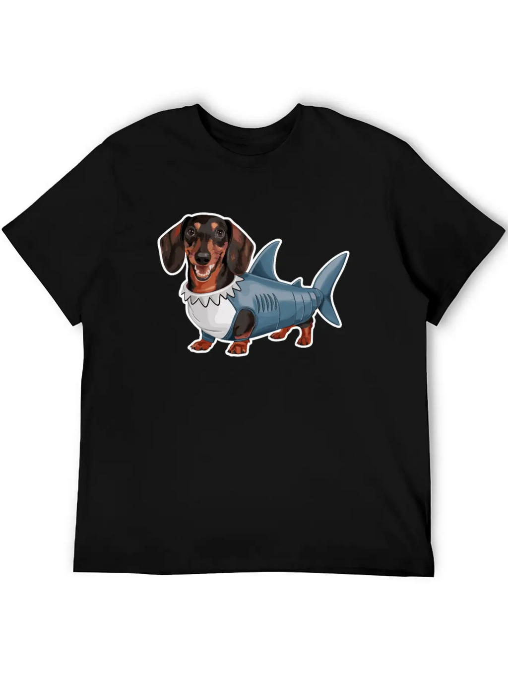 Dachshunds In Costumes Shark Outfit Stylish Everyday T-Shirt – Unisex Basic Cotton Tee