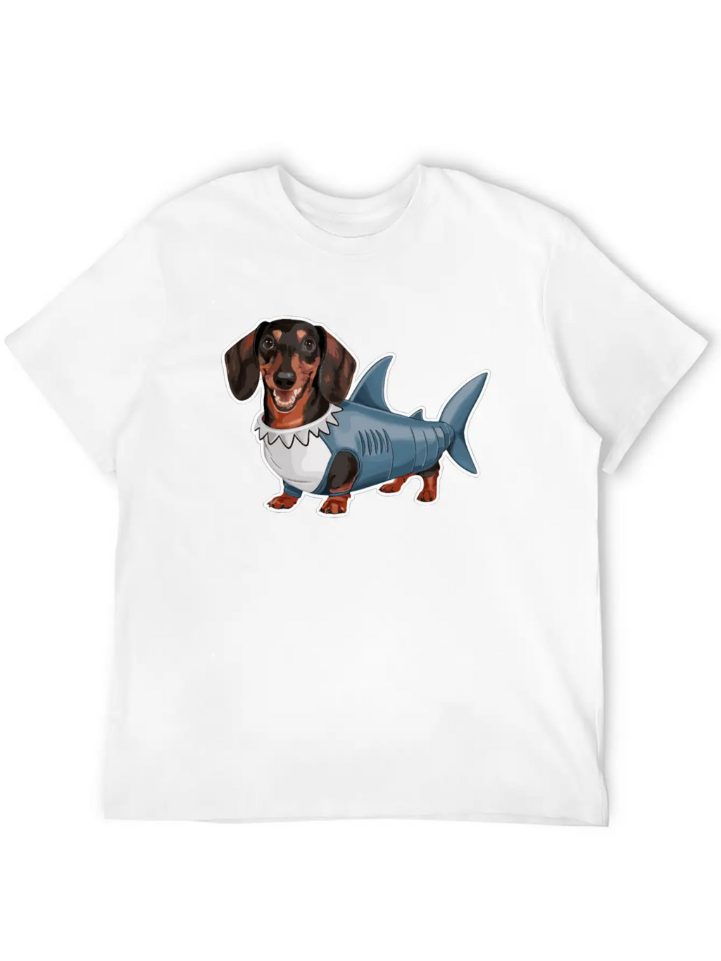 Dachshunds In Costumes Shark Outfit Stylish Everyday T-Shirt – Unisex Basic Cotton Tee