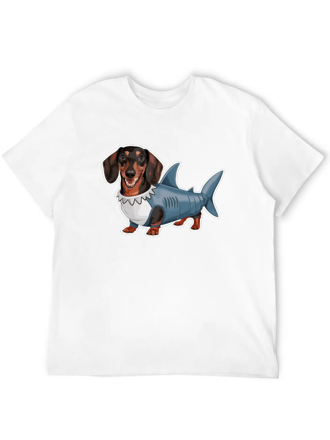 Dachshunds In Costumes Shark Outfit Stylish Everyday T-Shirt – Unisex Basic Cotton Tee