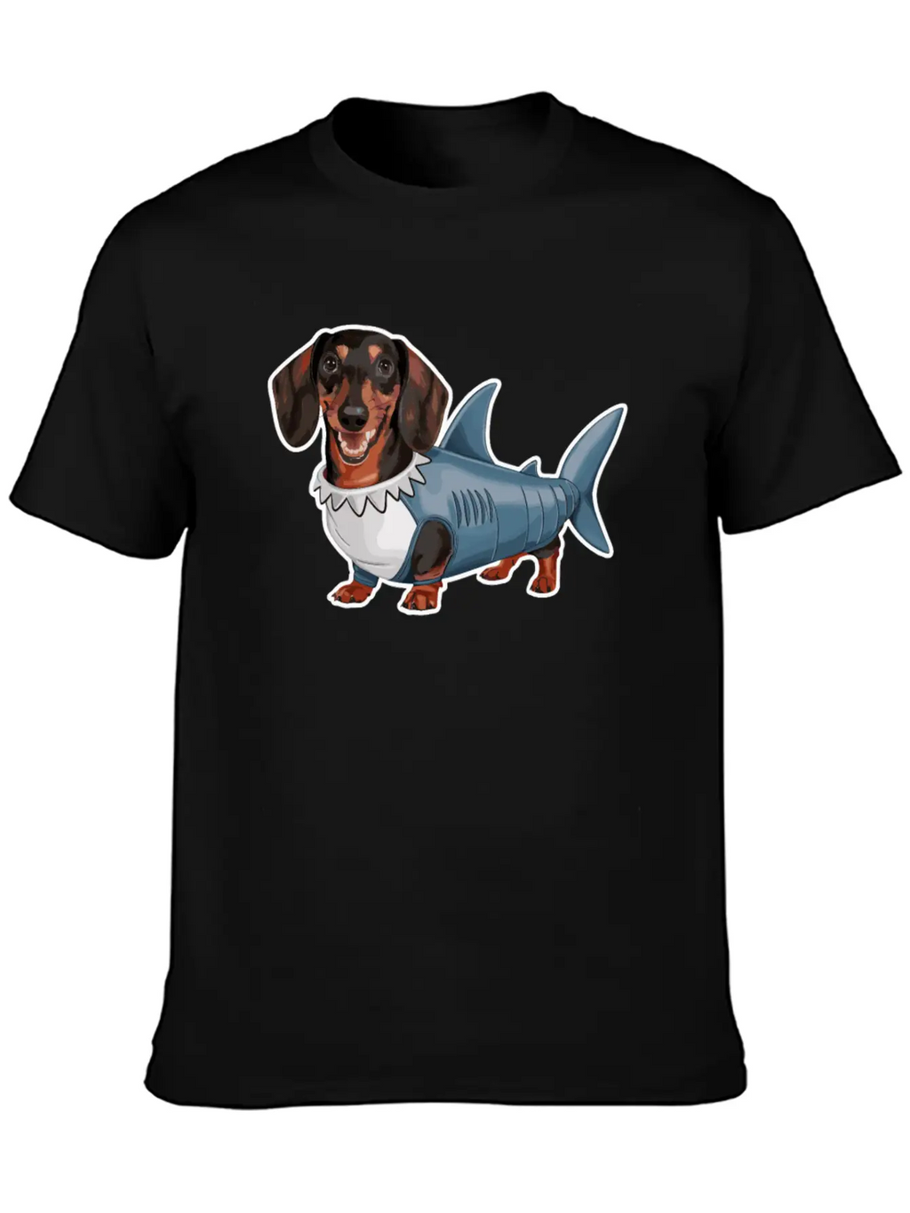 Dachshunds In Costumes Shark Outfit Stylish Everyday T-Shirt – Unisex Basic Cotton Tee