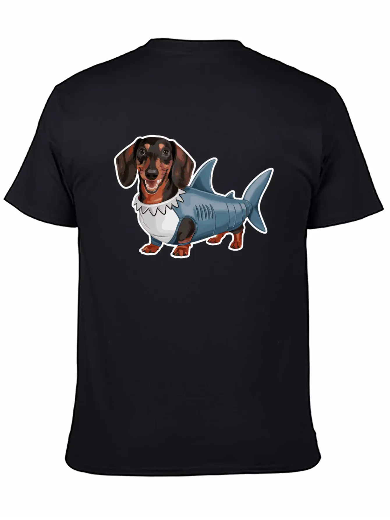 Dachshunds In Costumes Shark Outfit Stylish Everyday T-Shirt – Unisex Basic Cotton Tee