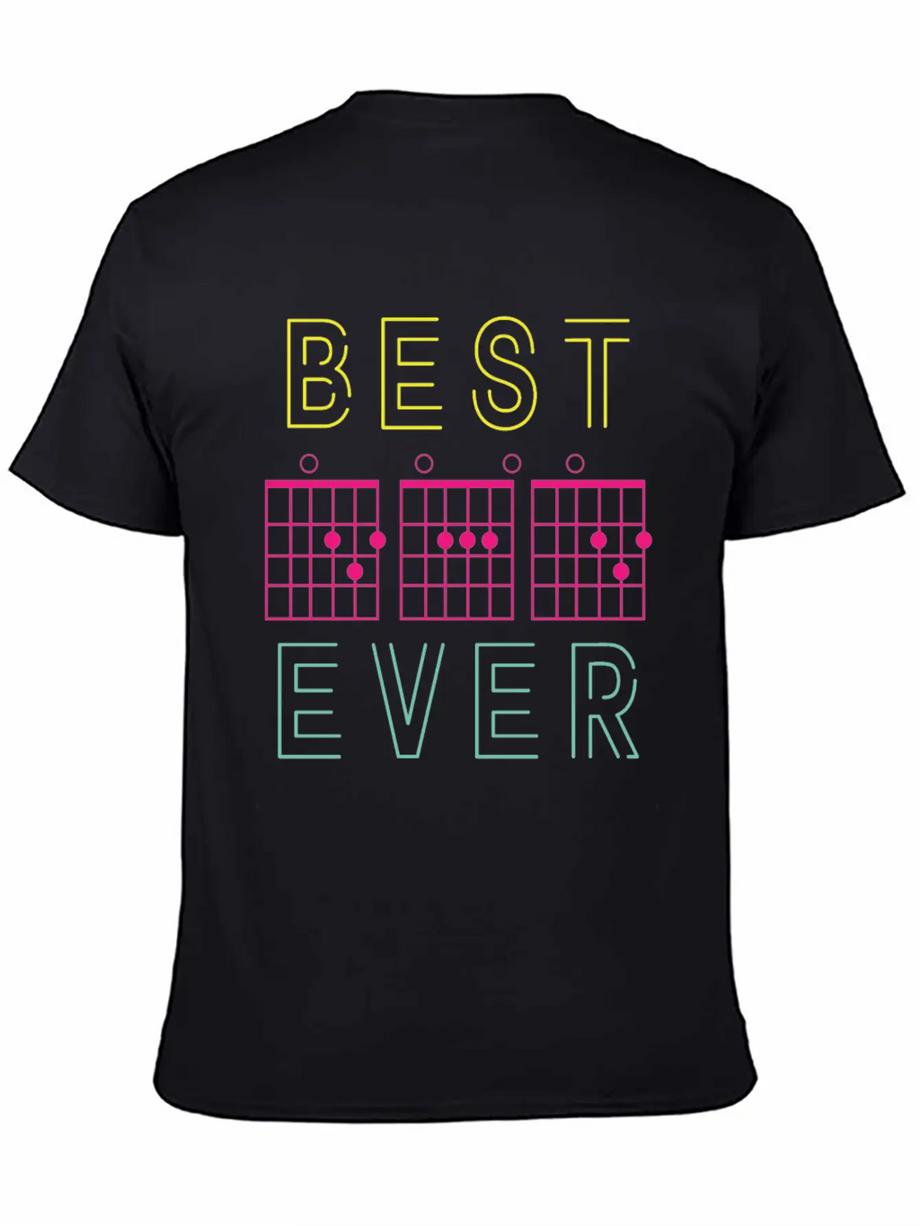 Dad Guitar Chord Neon Gift For Dad Music Teacher Classic Cotton Tee – Unisex Comfort For Any Season
