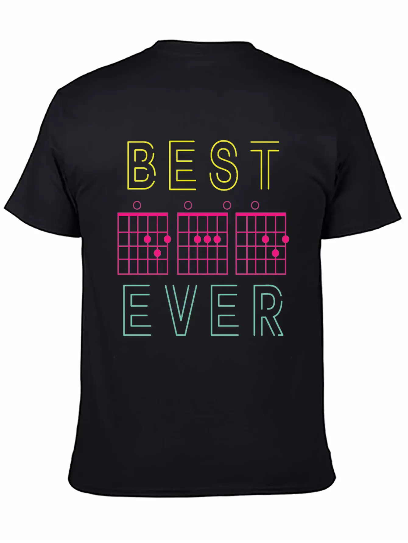 Dad Guitar Chord Neon Gift For Dad Music Teacher Classic Cotton Tee – Unisex Comfort For Any Season