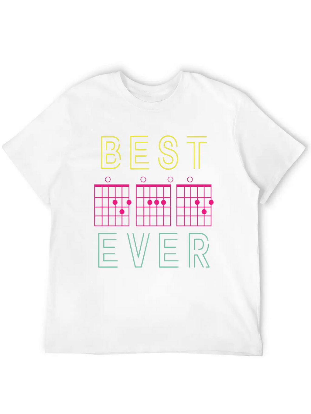 Dad Guitar Chord Neon Gift For Dad Music Teacher Classic Cotton Tee – Unisex Comfort For Any Season
