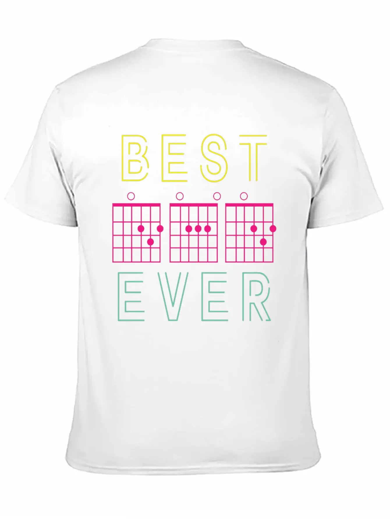 Dad Guitar Chord Neon Gift For Dad Music Teacher Classic Cotton Tee – Unisex Comfort For Any Season
