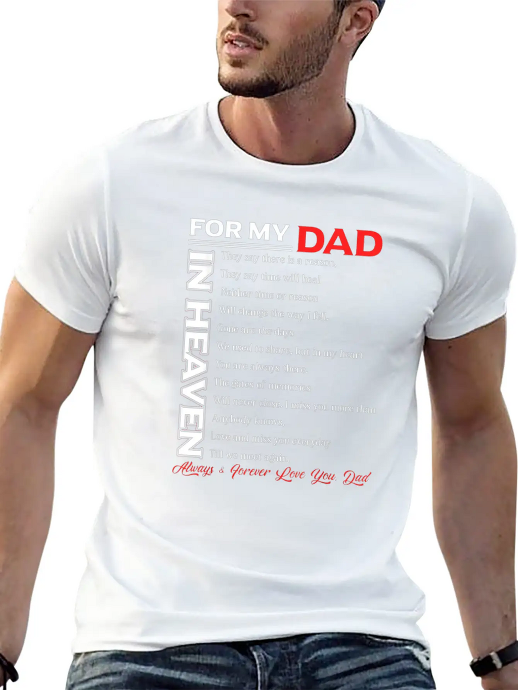 Dad My Angels In Memory Of Parents In Heaven Classic Cotton Tee – Unisex Comfort For Any Season
