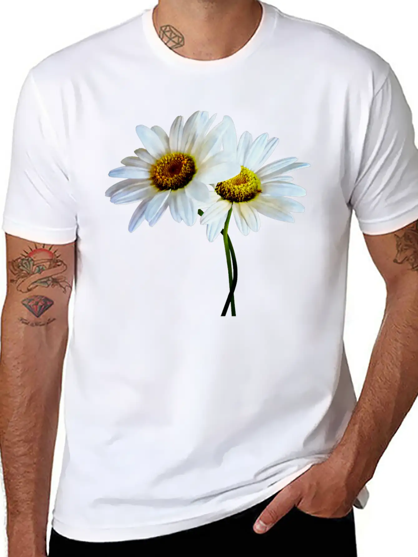 Daisies In Love Classic Cotton Tee – Unisex Comfort For Any Season
