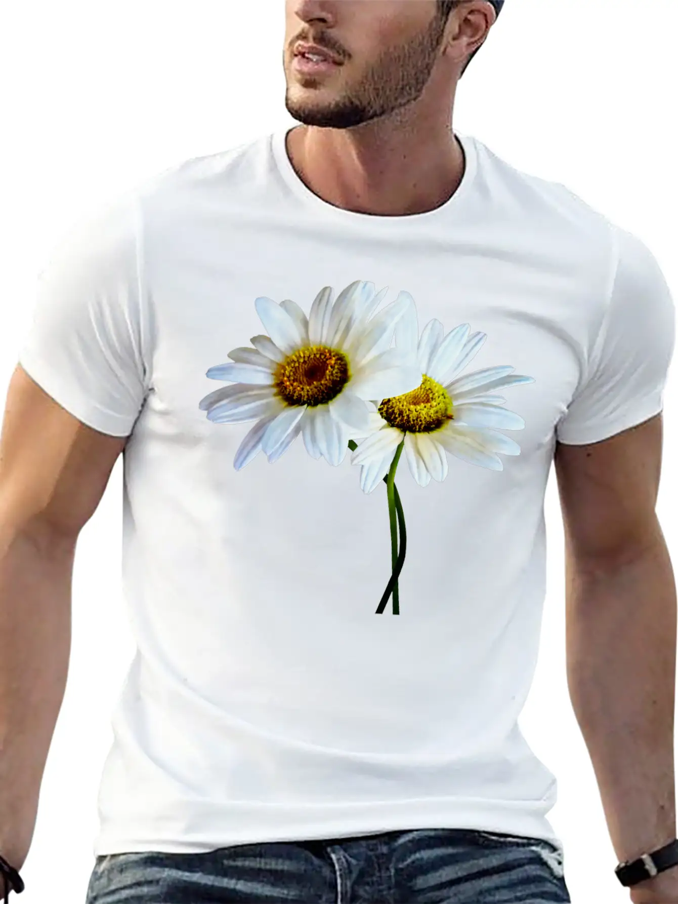 Daisies In Love Classic Cotton Tee – Unisex Comfort For Any Season