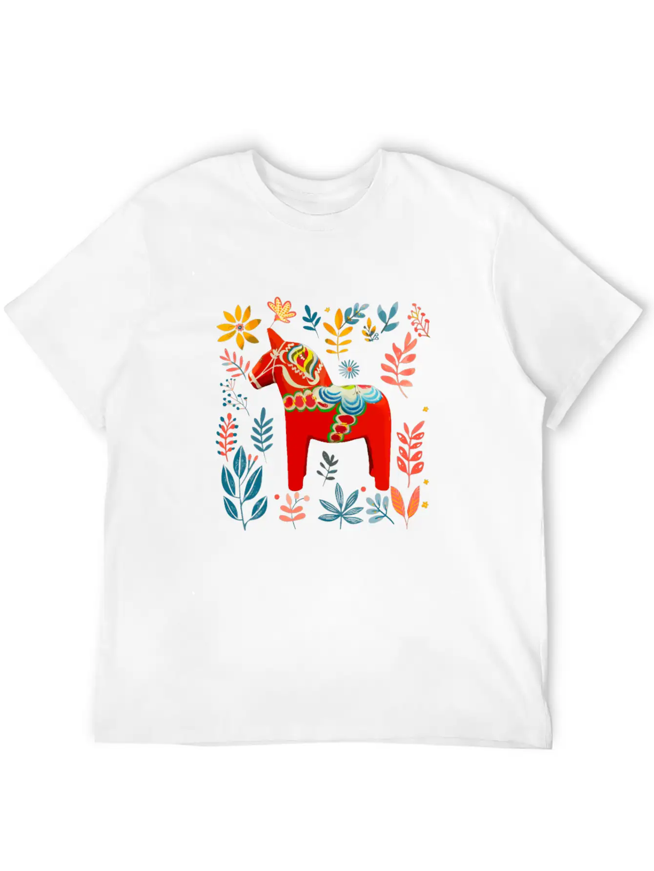 Dala Horse Sweden Swedish Horse Breathable Soft Cotton T-Shirt – Timeless Casual Look