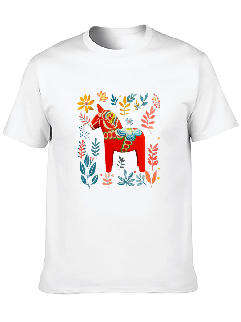 Dala Horse Sweden Swedish Horse Breathable Soft Cotton T-Shirt – Timeless Casual Look