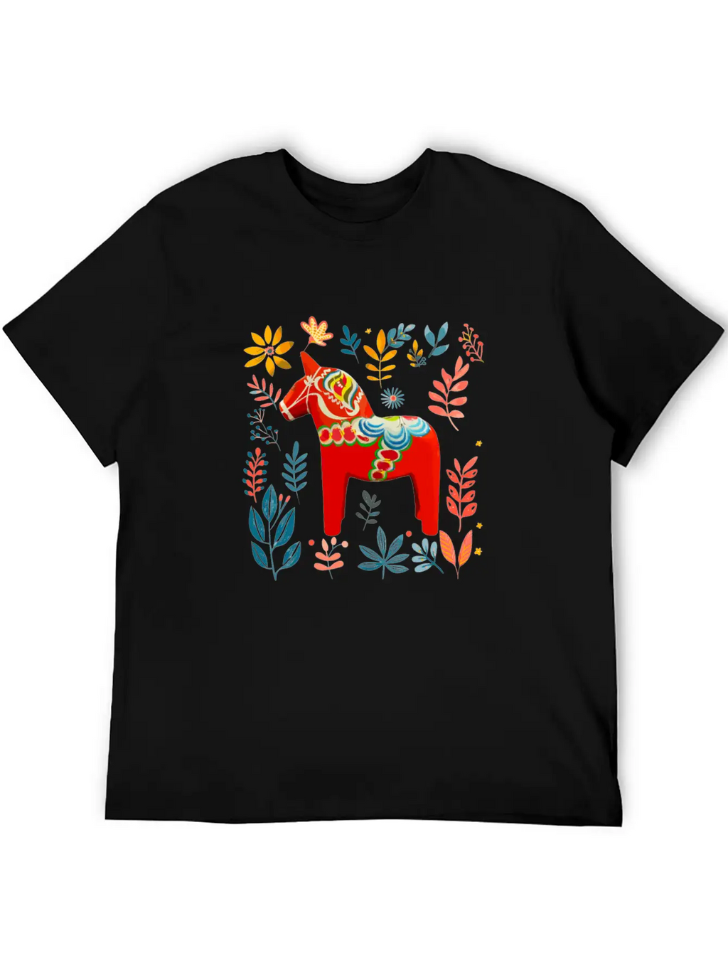 Dala Horse Sweden Swedish Horse Breathable Soft Cotton T-Shirt – Timeless Casual Look