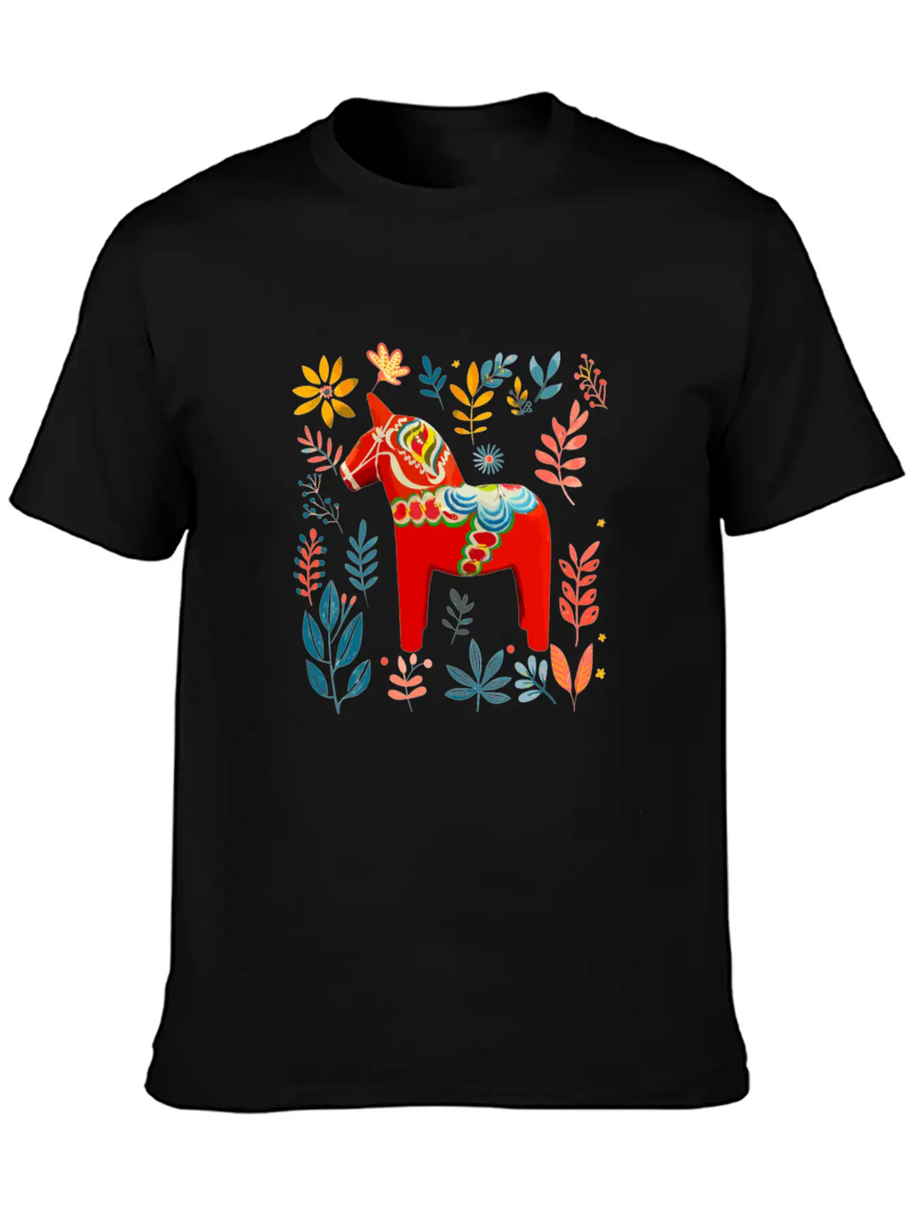 Dala Horse Sweden Swedish Horse Breathable Soft Cotton T-Shirt – Timeless Casual Look