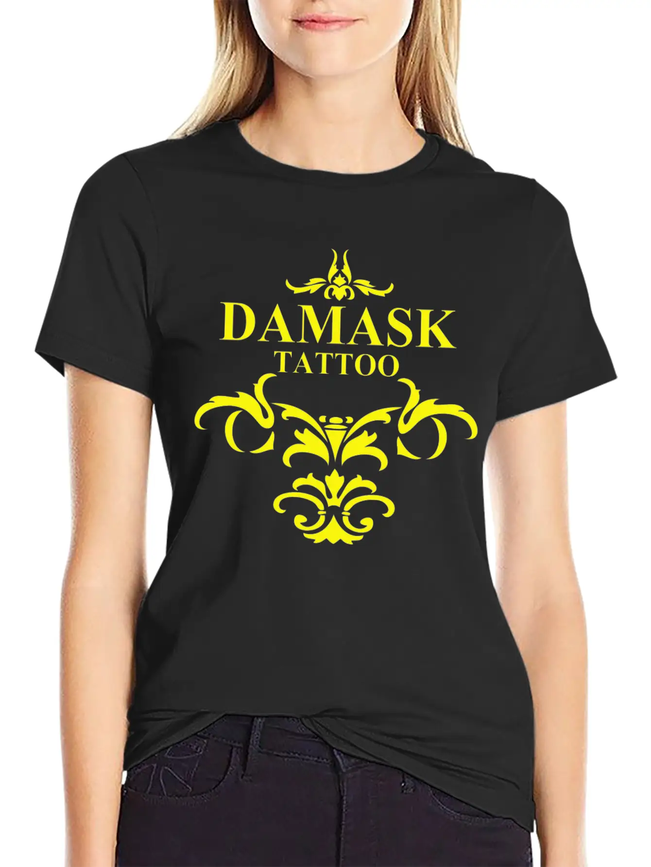 Damask Tattoo Breathable Soft Cotton T-Shirt – Timeless Casual Look
