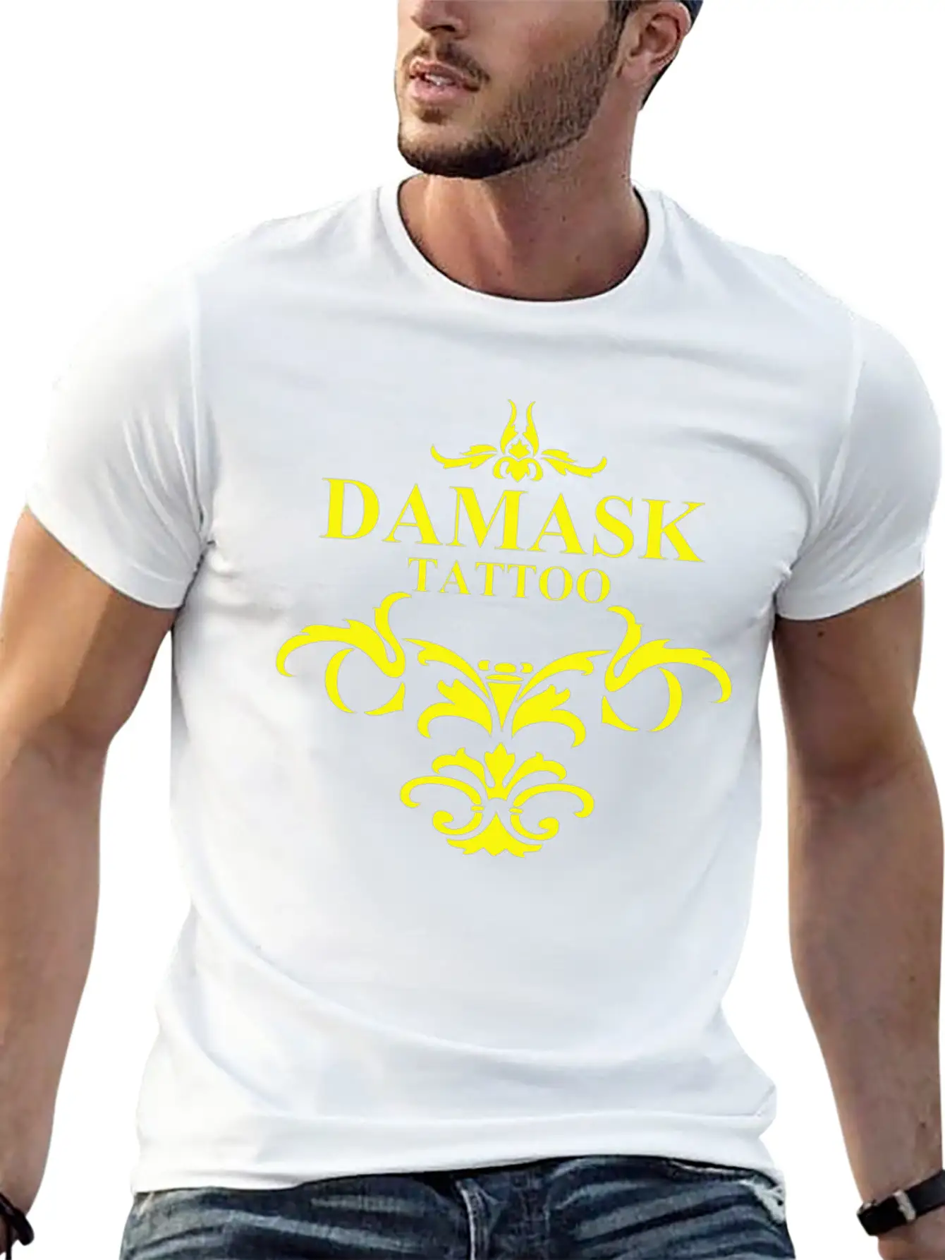 Damask Tattoo Breathable Soft Cotton T-Shirt – Timeless Casual Look