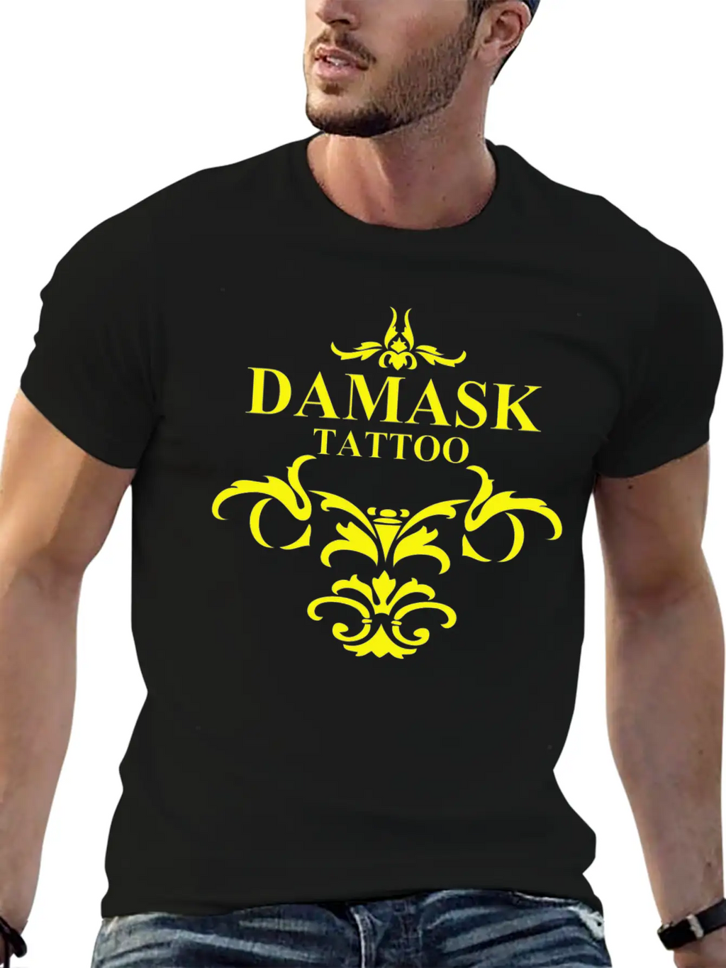Damask Tattoo Breathable Soft Cotton T-Shirt – Timeless Casual Look