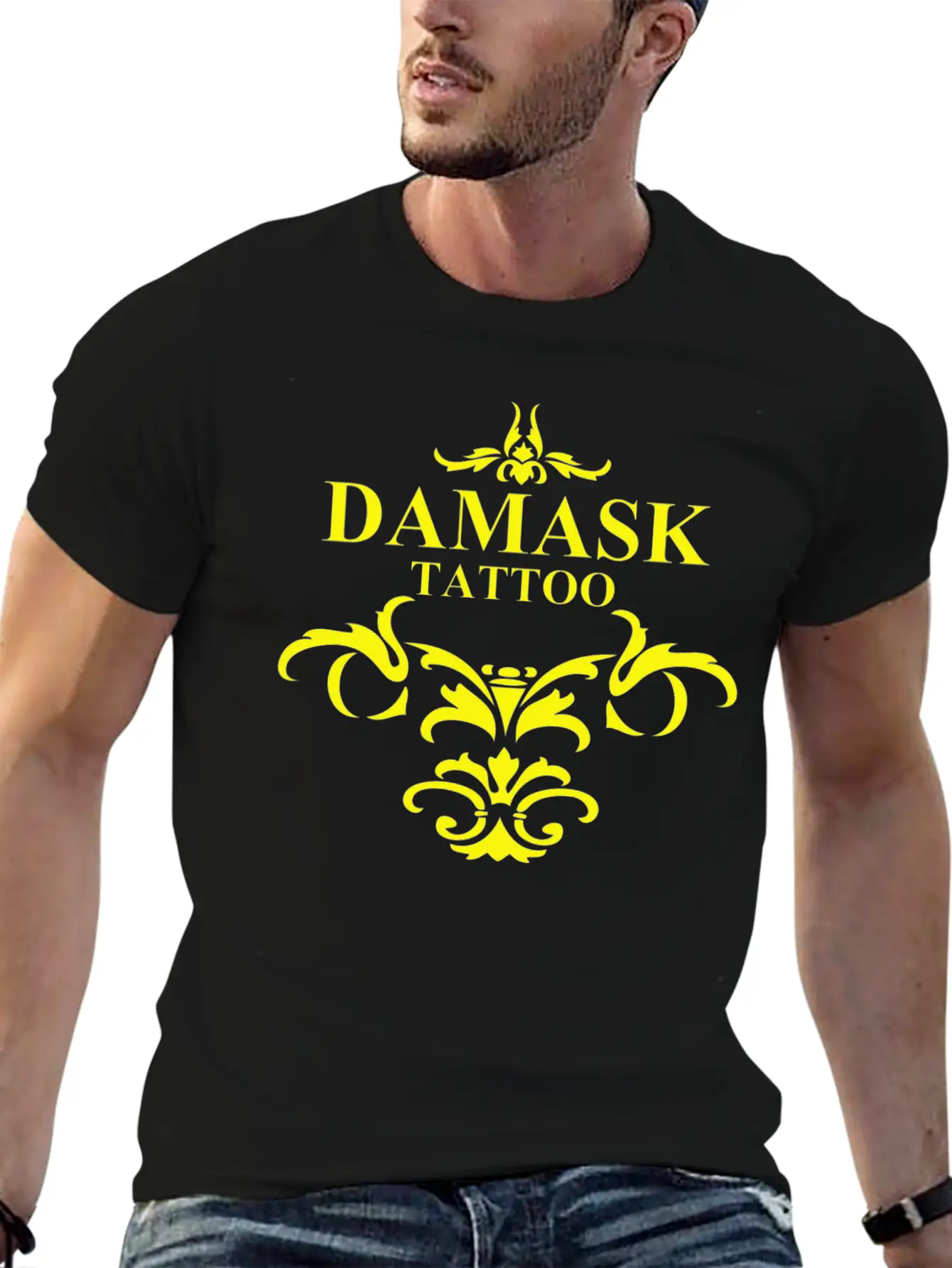 Damask Tattoo Breathable Soft Cotton T-Shirt – Timeless Casual Look