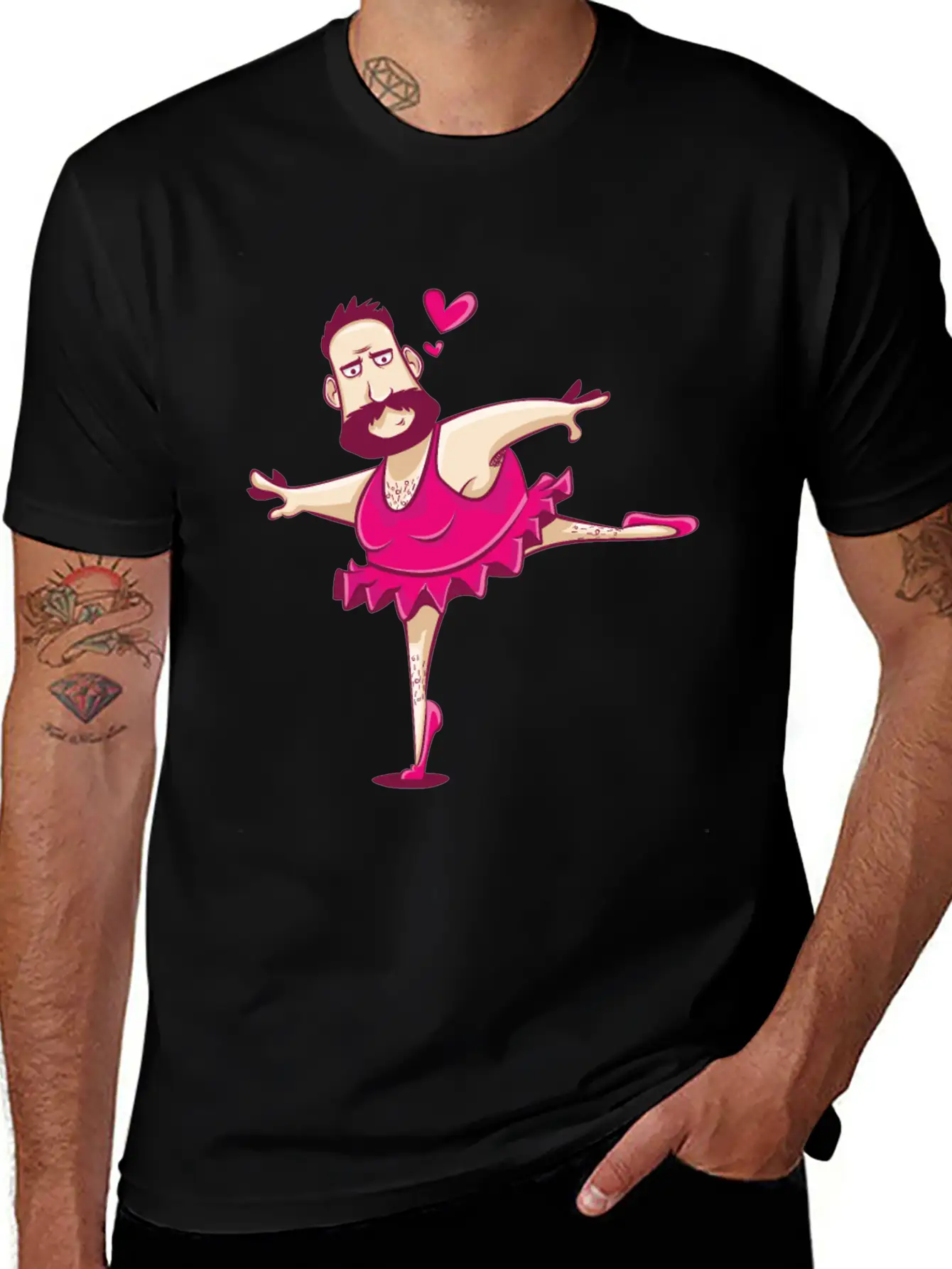 Dancing Ballerina Man Funny Ballet Fathers Day Essential Cotton Tee For Daily Outfits – Unisex Style