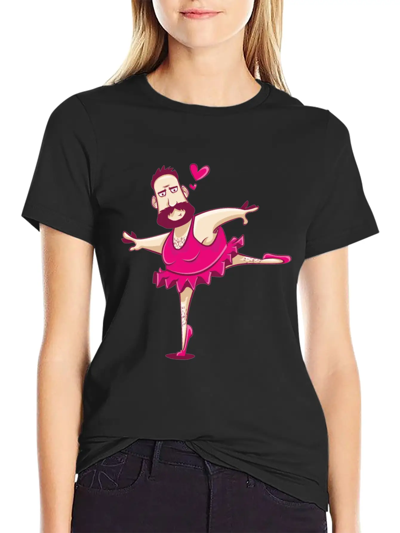 Dancing Ballerina Man Funny Ballet Fathers Day Essential Cotton Tee For Daily Outfits – Unisex Style