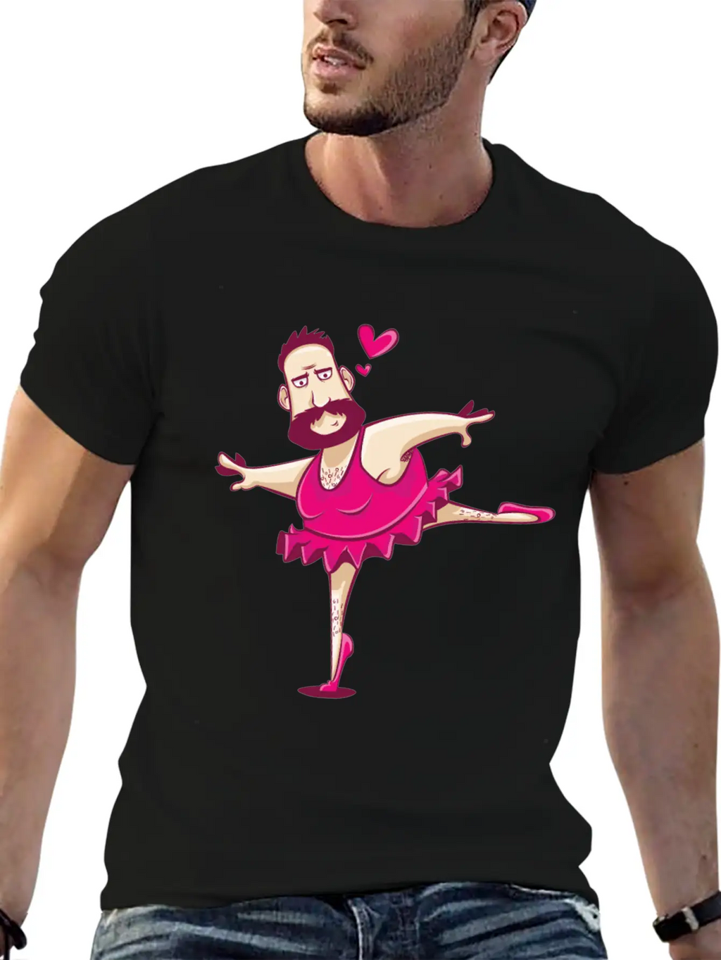 Dancing Ballerina Man Funny Ballet Fathers Day Essential Cotton Tee For Daily Outfits – Unisex Style