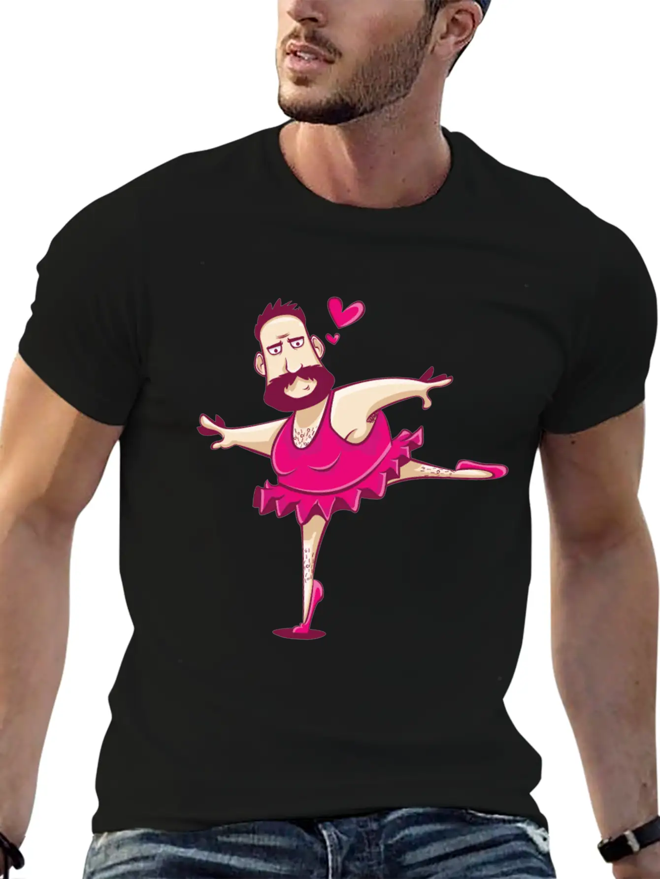Dancing Ballerina Man Funny Ballet Fathers Day Essential Cotton Tee For Daily Outfits – Unisex Style