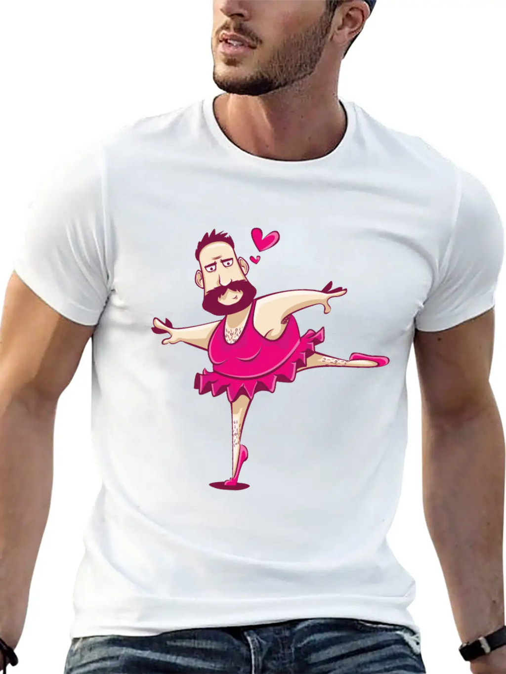Dancing Ballerina Man Funny Ballet Fathers Day Essential Cotton Tee For Daily Outfits – Unisex Style